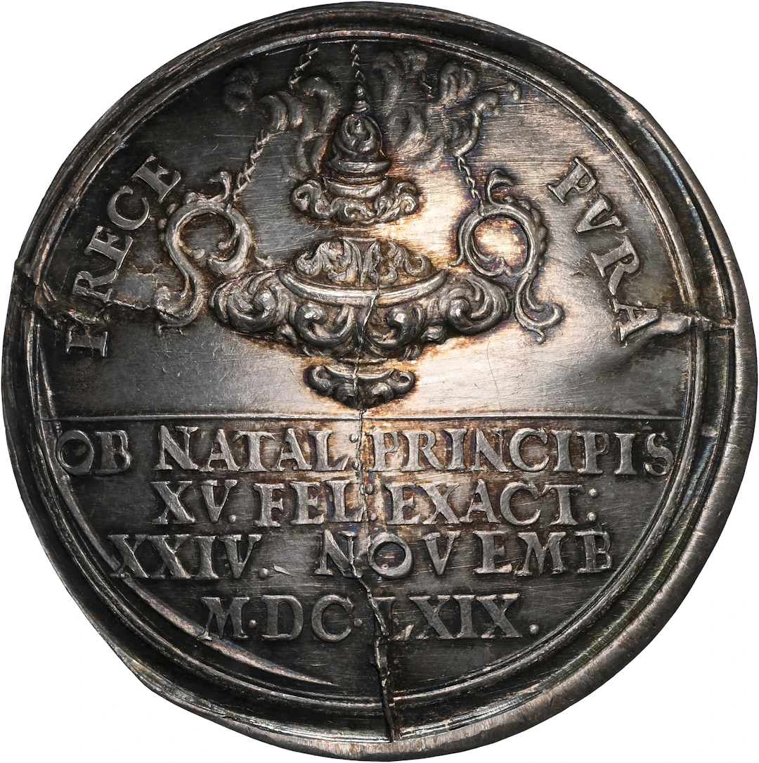 SWEDEN. The King's 14th Birthday Restrike Silver Medal, 1669. Karl