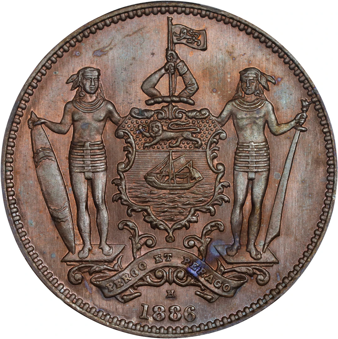 BRITISH NORTH BORNEO. Cent, 1886-H. Birmingham (Heaton) Mint. Victoria.