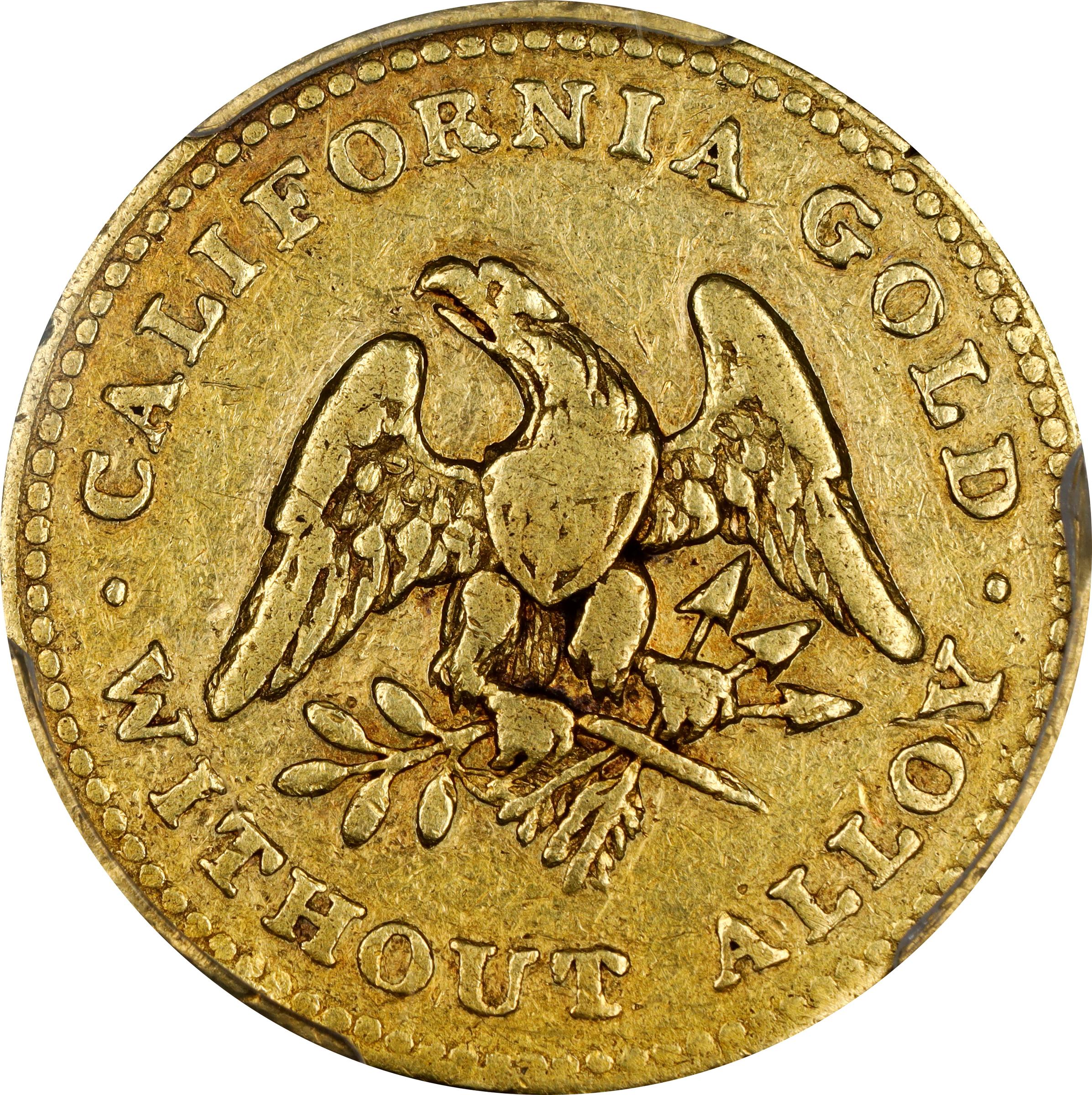 1849 Norris, Gregg & Norris $5. K-4. Rarity-5. Period After Alloy.