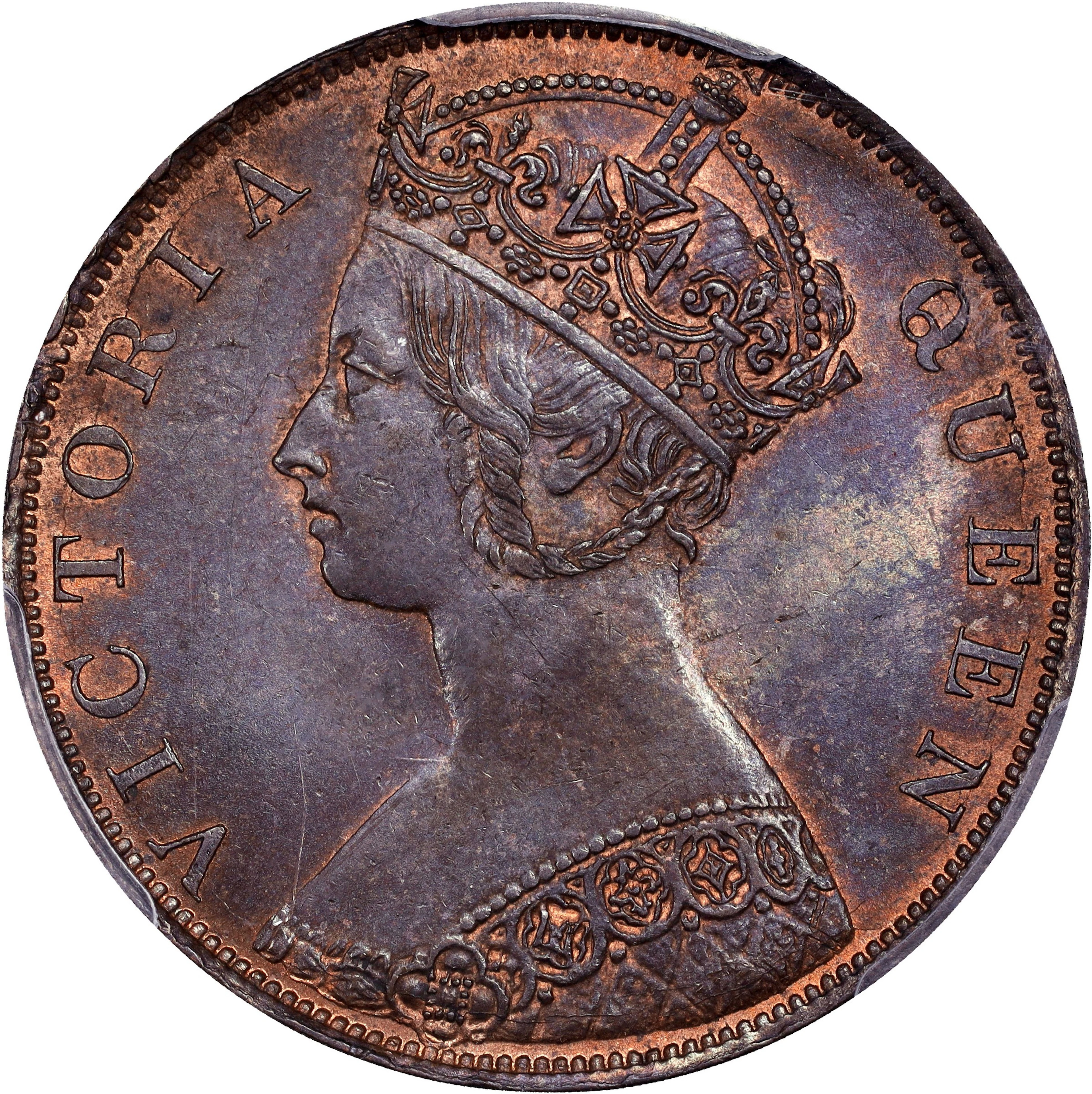 (t) HONG KONG (SAR). Cent, 1877. London Mint. Victoria. PCGS MS-63 Brown.