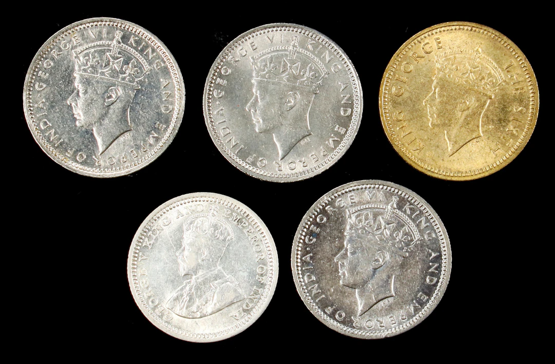 (t) HONG KONG (SAR). Quintet of 5 Cents (5 Pieces), 1933-50. George