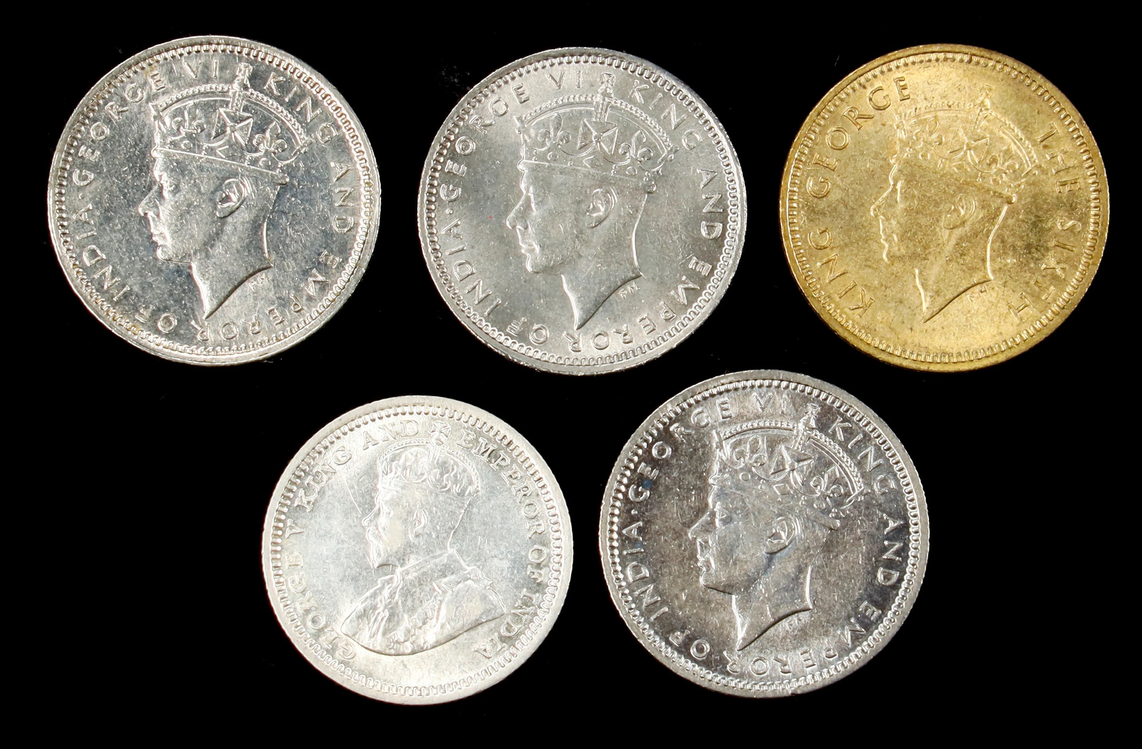 (t) HONG KONG (SAR). Quintet of 5 Cents (5 Pieces), 1933-50. George