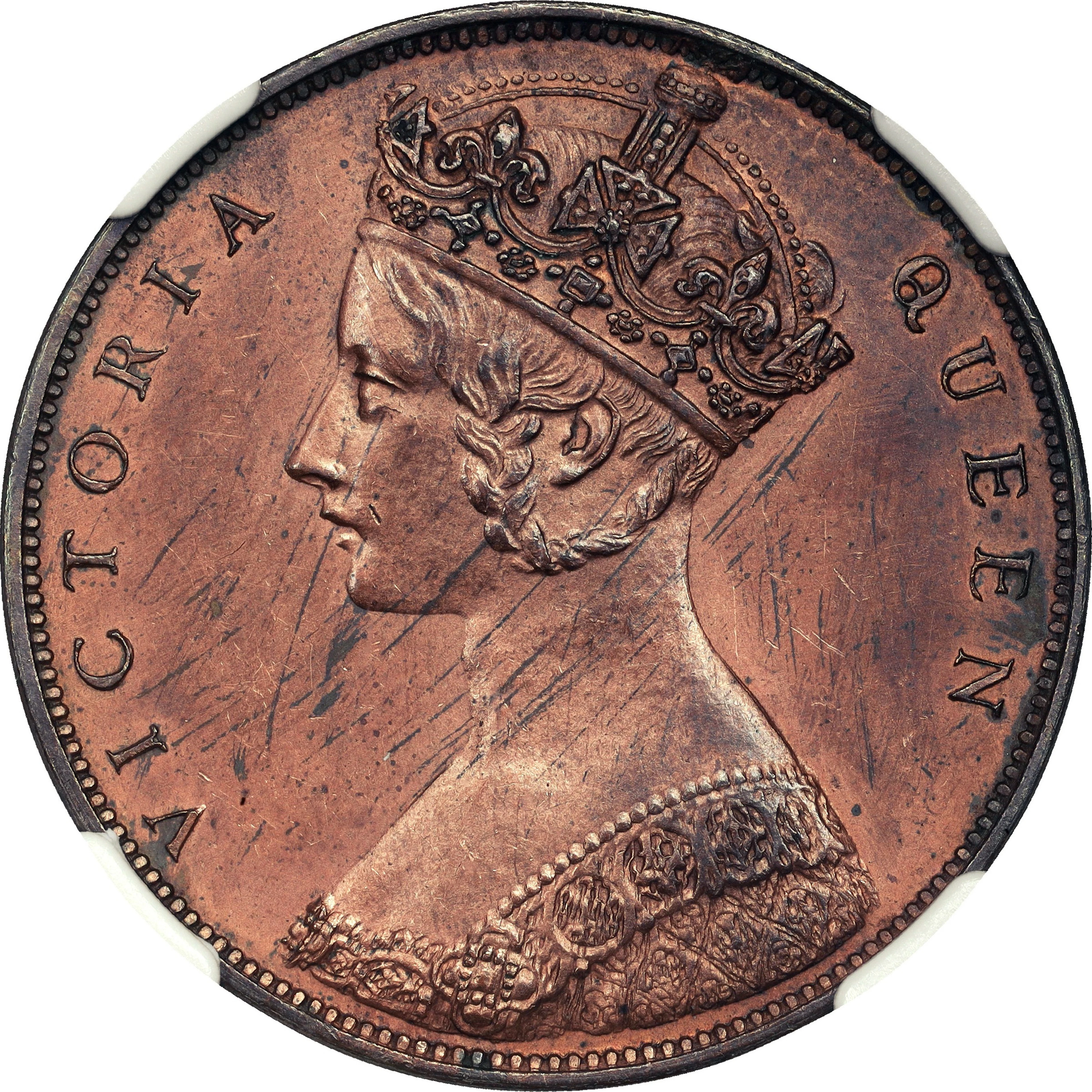 (t) HONG KONG (SAR). Cent, 1863. London Mint. Victoria. NGC Unc Details--Altered