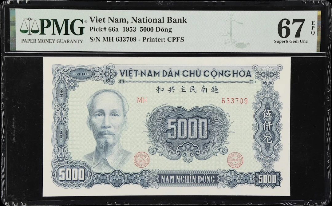 VIETNAM. National Bank of Vietnam. 5000 Dong, 1953. P-66a. PMG Superb