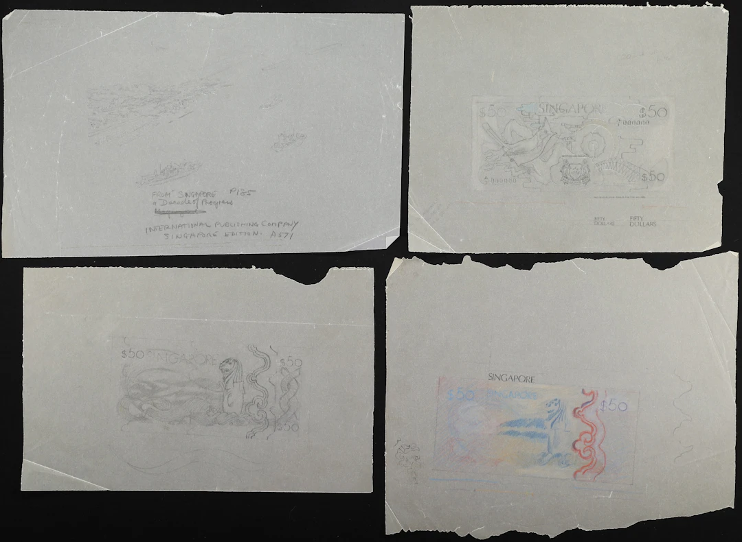 SINGAPORE. Lot of (4). 50 Dollars, ND (ca. 1970s). P-Unlisted. Artist
