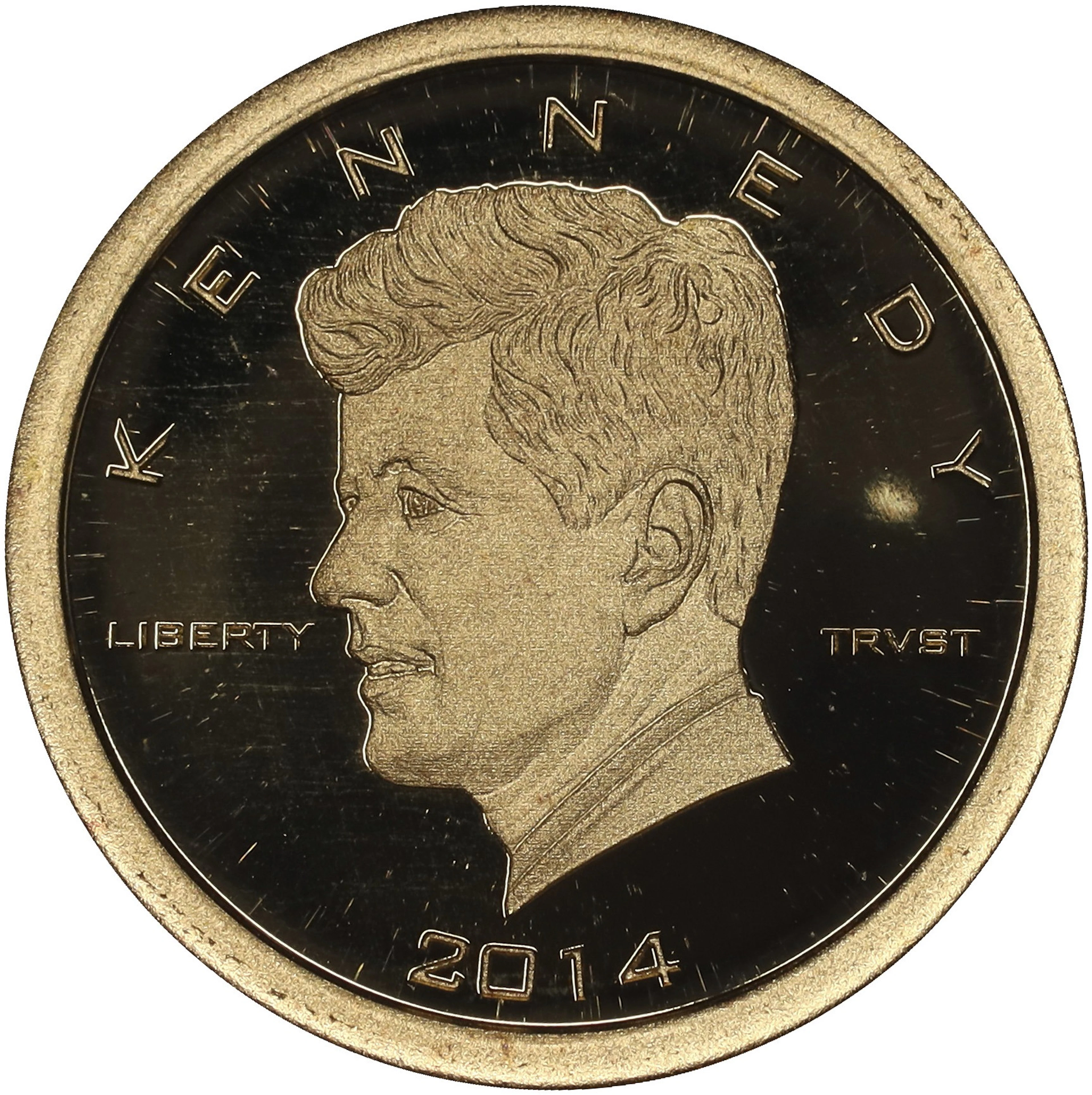 (0.016 oz, 0.5 g AGW). Burundi. 2014 John F. Kennedy 0.5 gram Gold