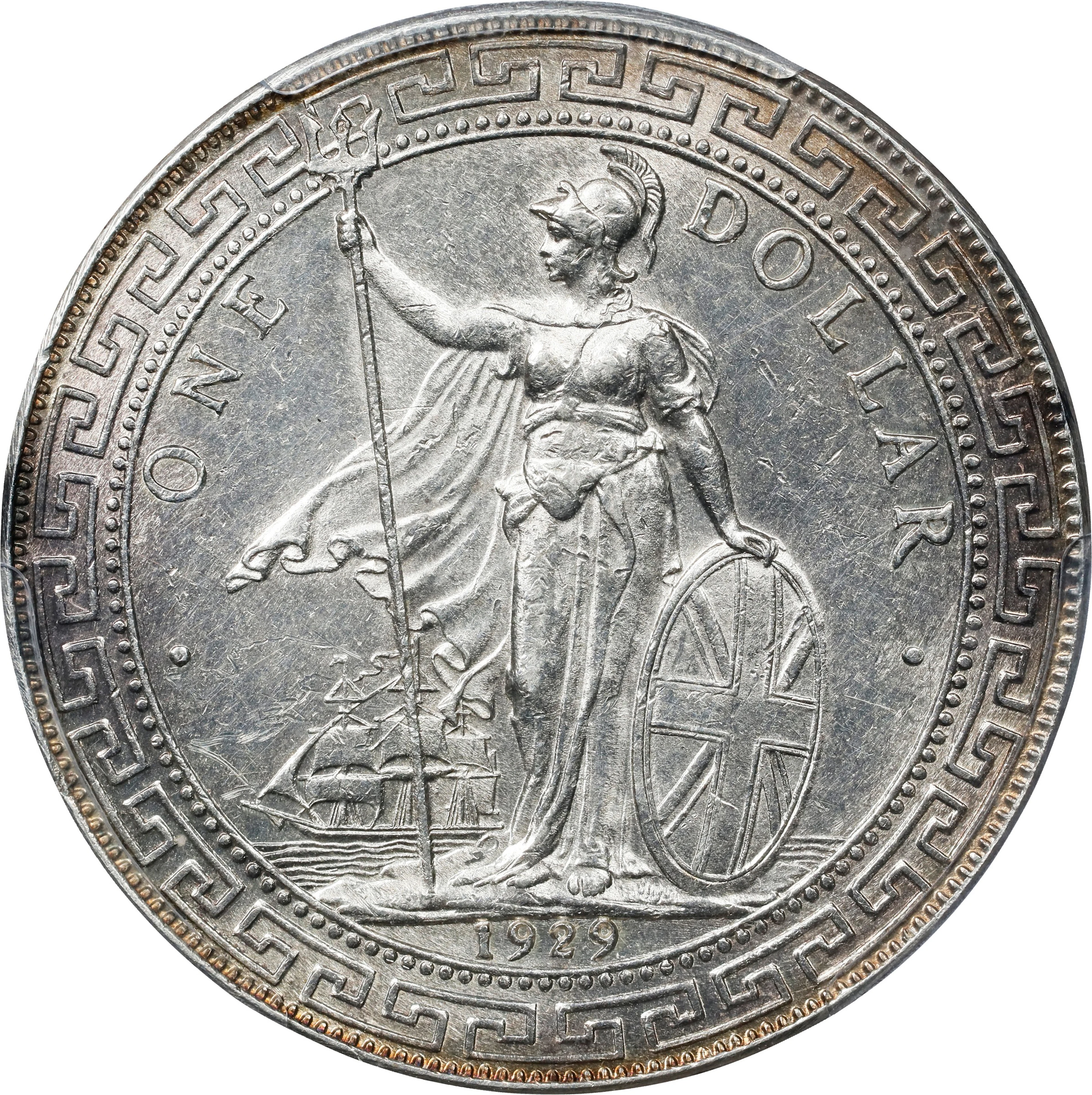 GREAT BRITAIN. Trade Dollar, 1929/1-B. Bombay Mint. George V. PCGS MS-62.