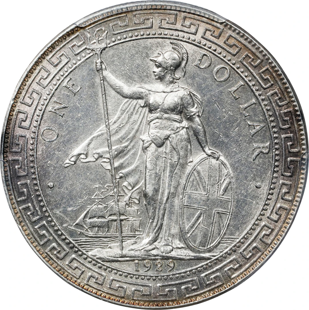 GREAT BRITAIN. Trade Dollar, 1929/1-B. Bombay Mint. George V. PCGS MS-62.