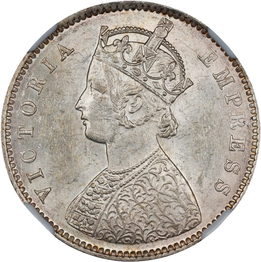INDIA. 1/2 Rupee, 1899-B. Bombay Mint. Victoria. NGC MS-61.
