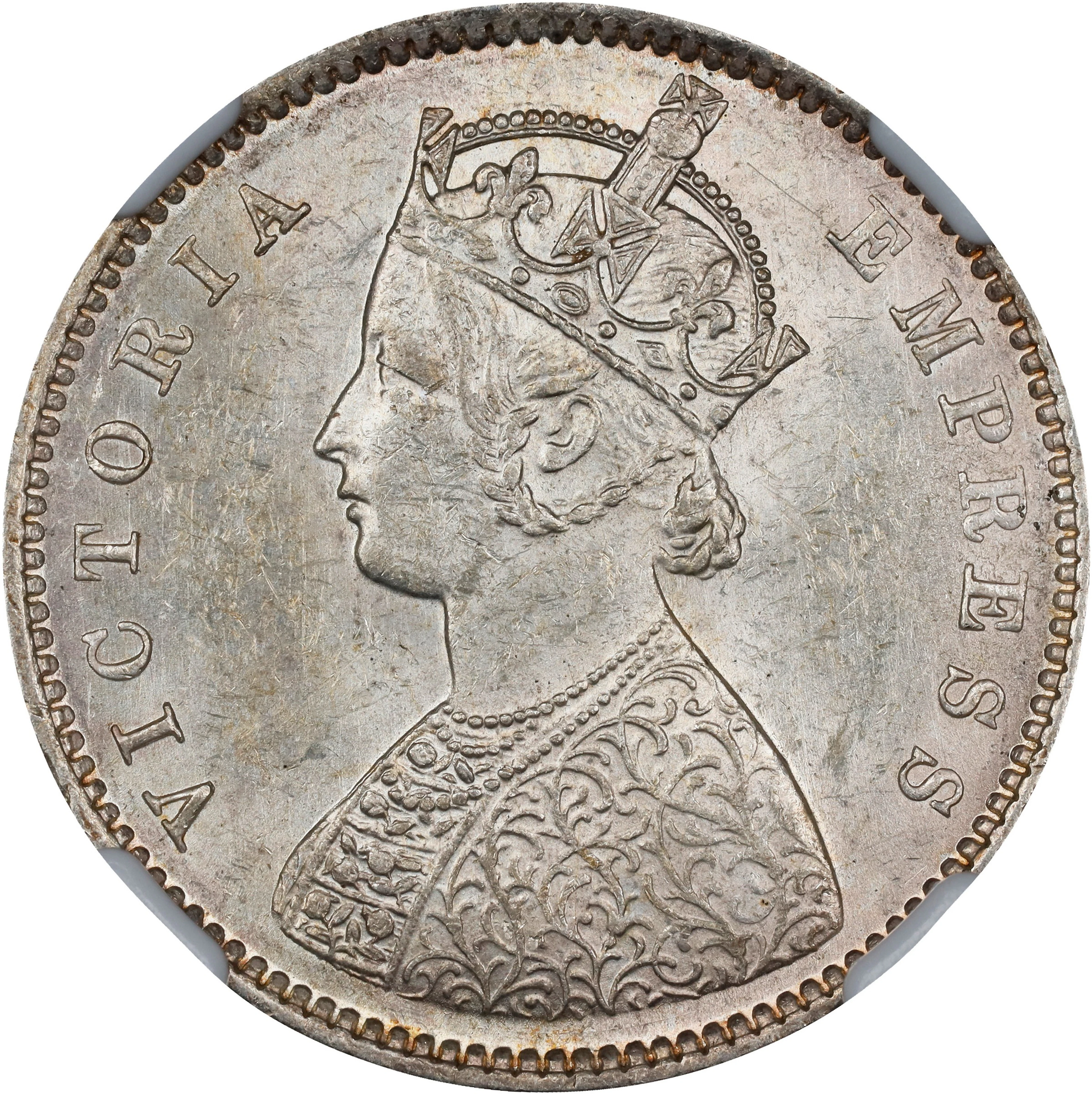INDIA. 1/2 Rupee, 1899-B. Bombay Mint. Victoria. NGC MS-61.