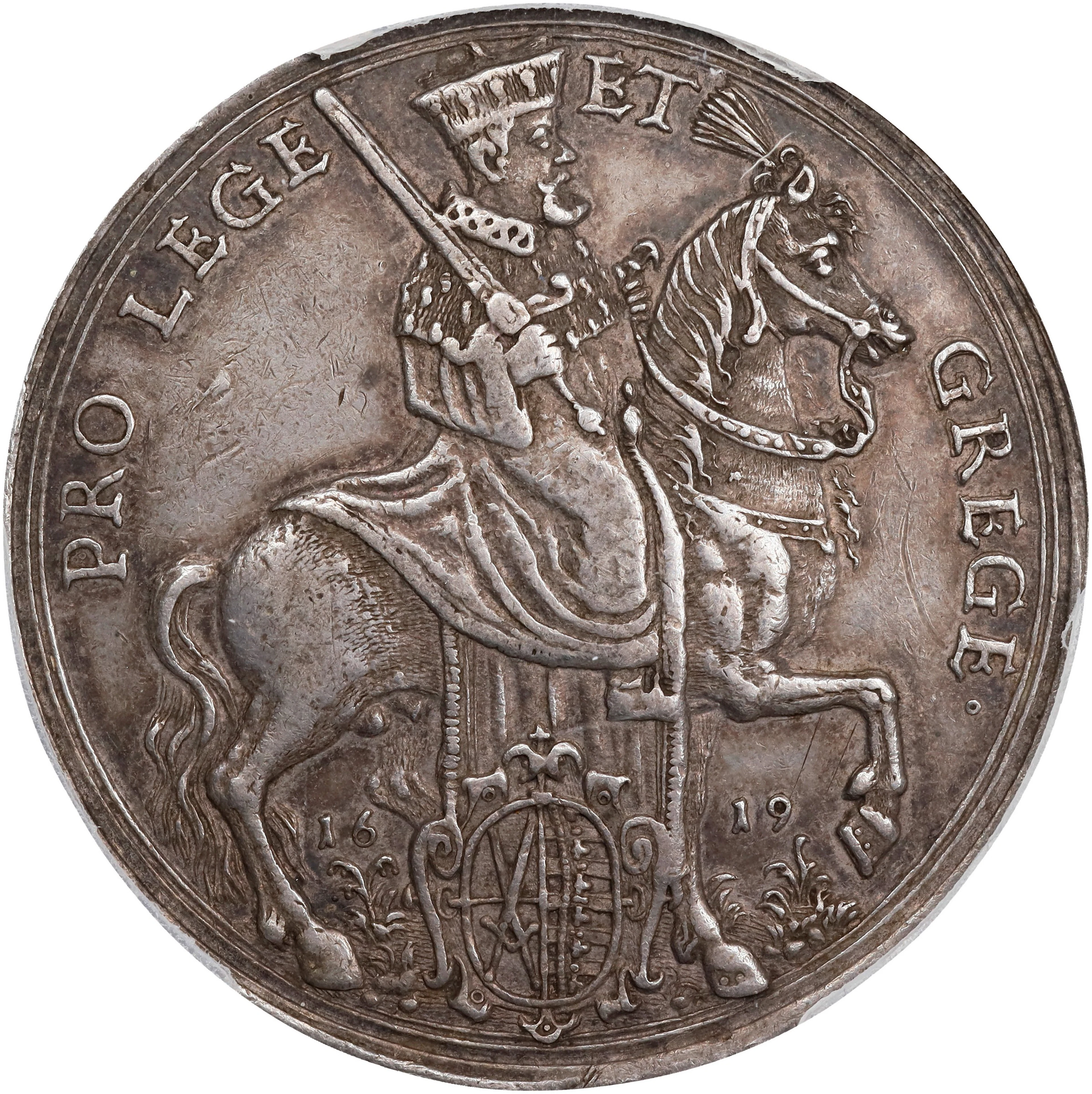 GERMANY. Saxony. Vicariate Commemoration Silver Medal, 1619. Dresden