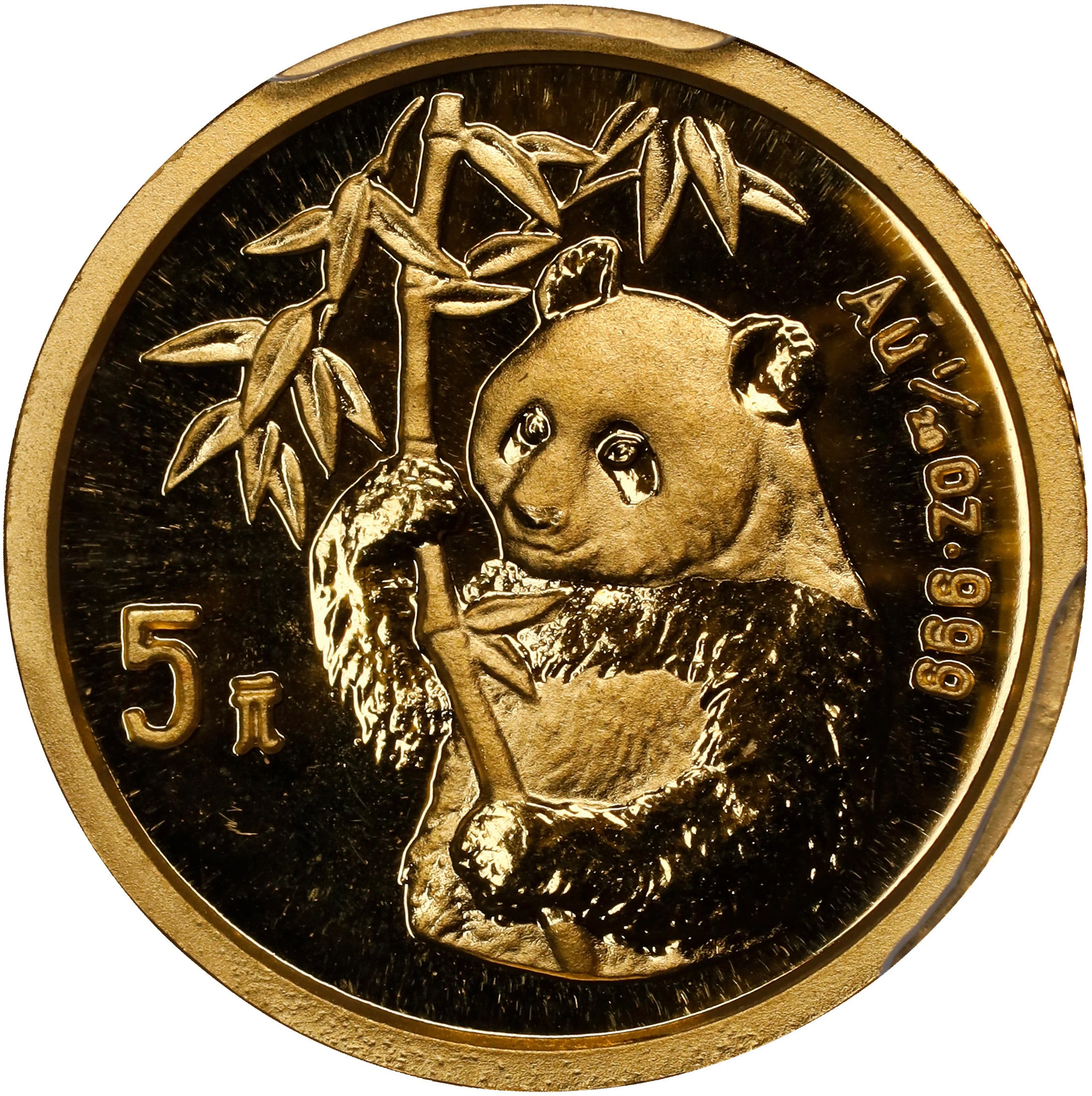 CHINA. Gold 5 Yuan, 1995. Panda Series. PCGS MS-69.