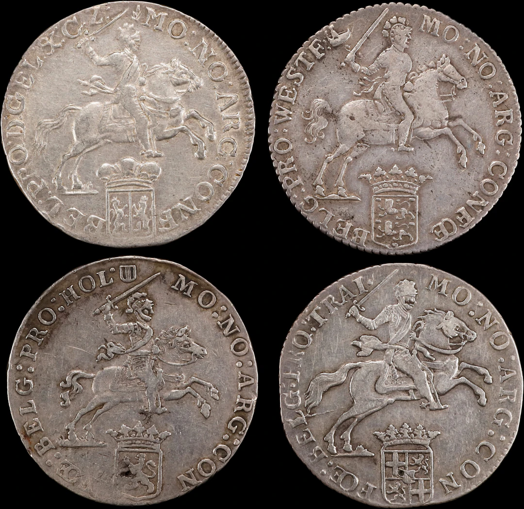 NETHERLANDS. Quartet of 1/2 Ducaton (1/2 Silver Rider) (4 Pieces)