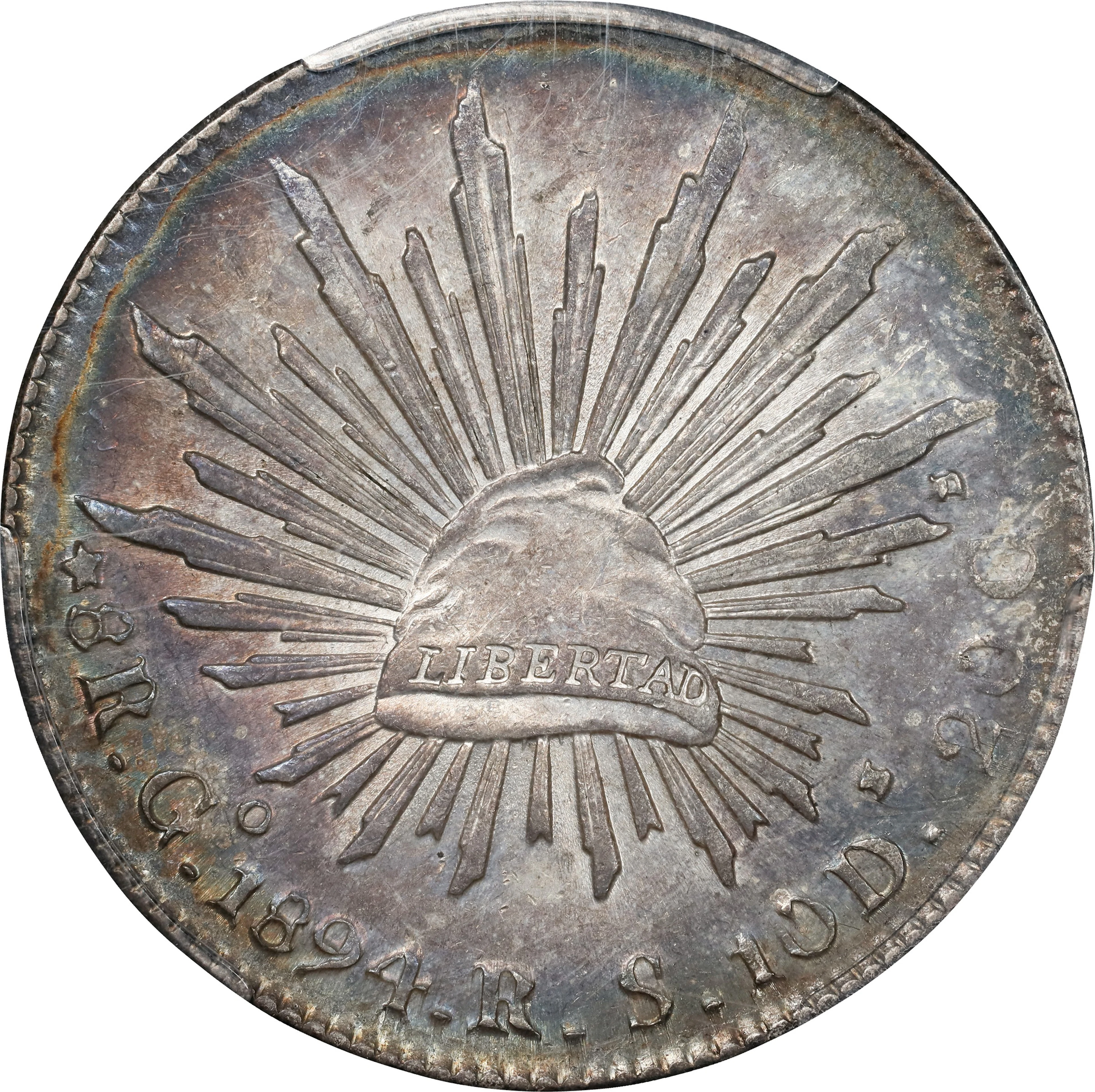 MEXICO. 8 Reales, 1894-Go RS. Guanajuato Mint. PCGS MS-61.