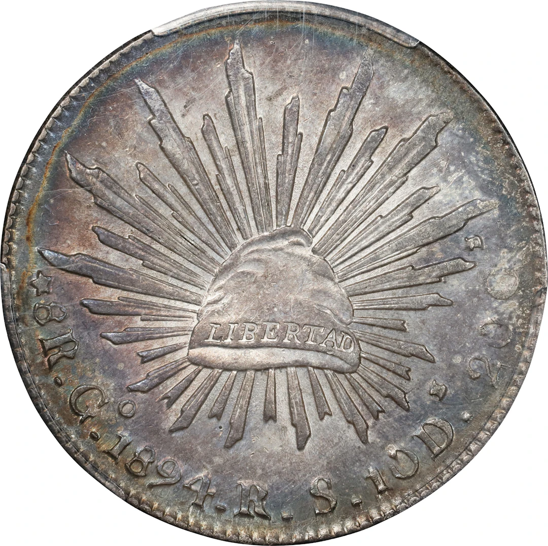 MEXICO. 8 Reales, 1894-Go RS. Guanajuato Mint. PCGS MS-61.