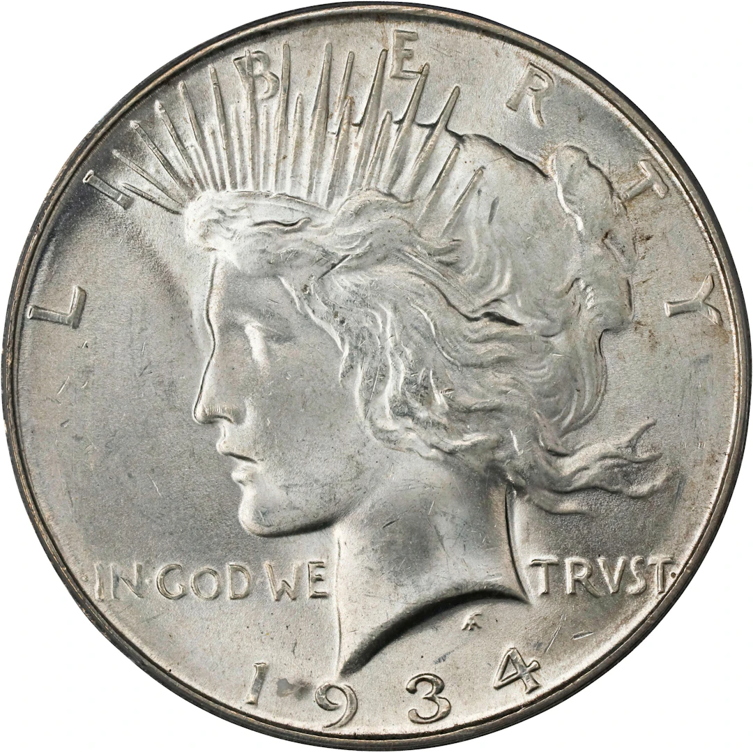 1934-D Peace Silver Dollar. MS-64 (PCGS). OGH Generation 2.0 Doily.