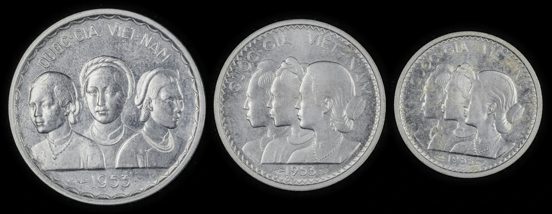 VIETNAM. Aluminum Essai (Pattern) Set (3 Pieces), 1953. Paris Mint.