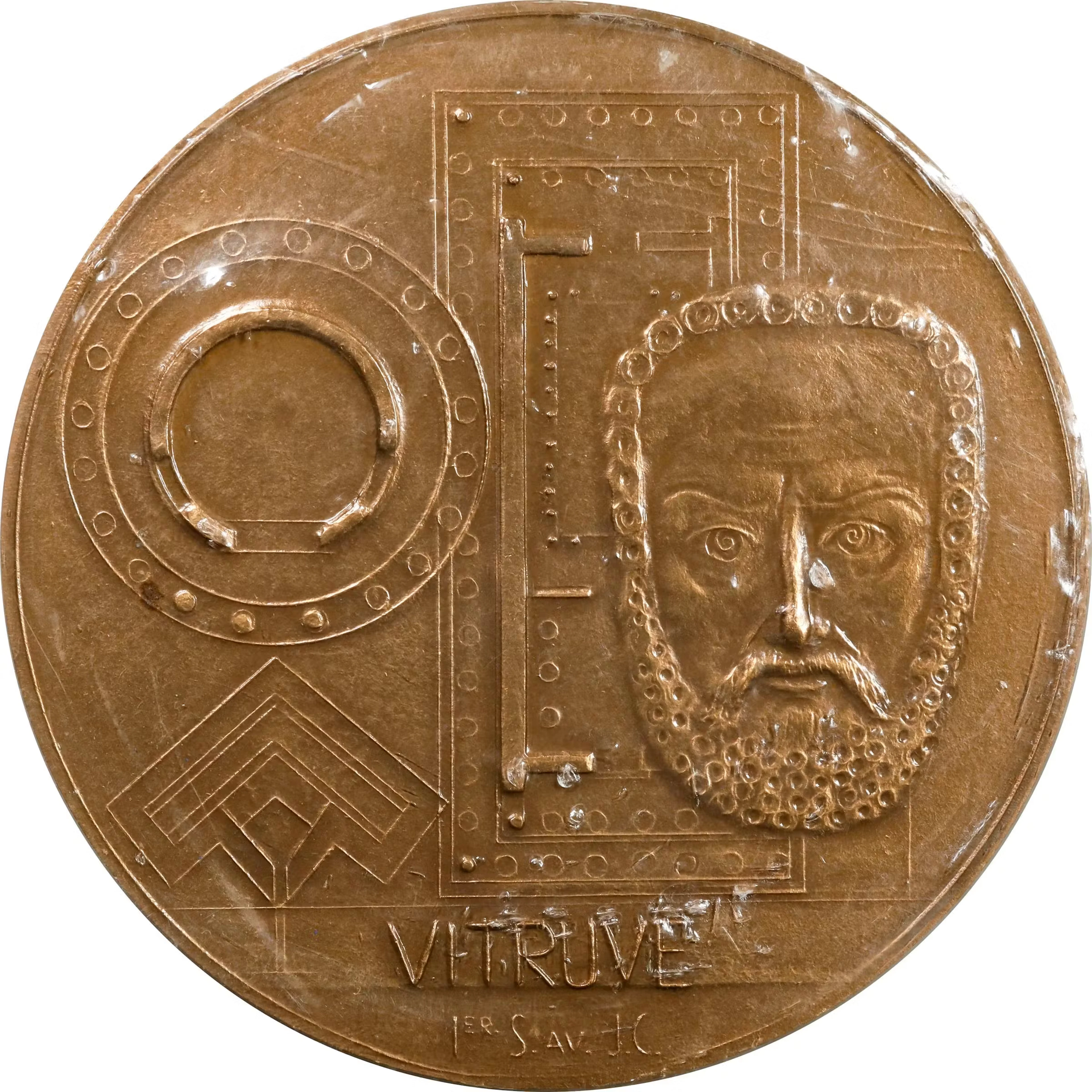 FRANCE. Vitruvius Bronze Medal, 1978. Paris Mint. GEM UNCIRCULATED.