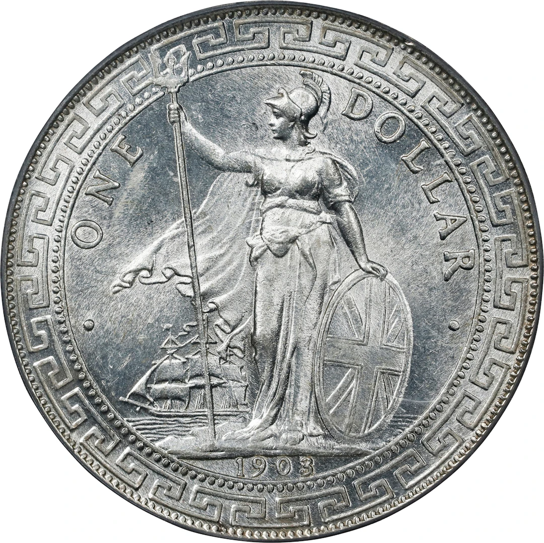 GREAT BRITAIN. Trade Dollar, 1903/2-B. Bombay Mint. Edward VII. PCGS MS-63.