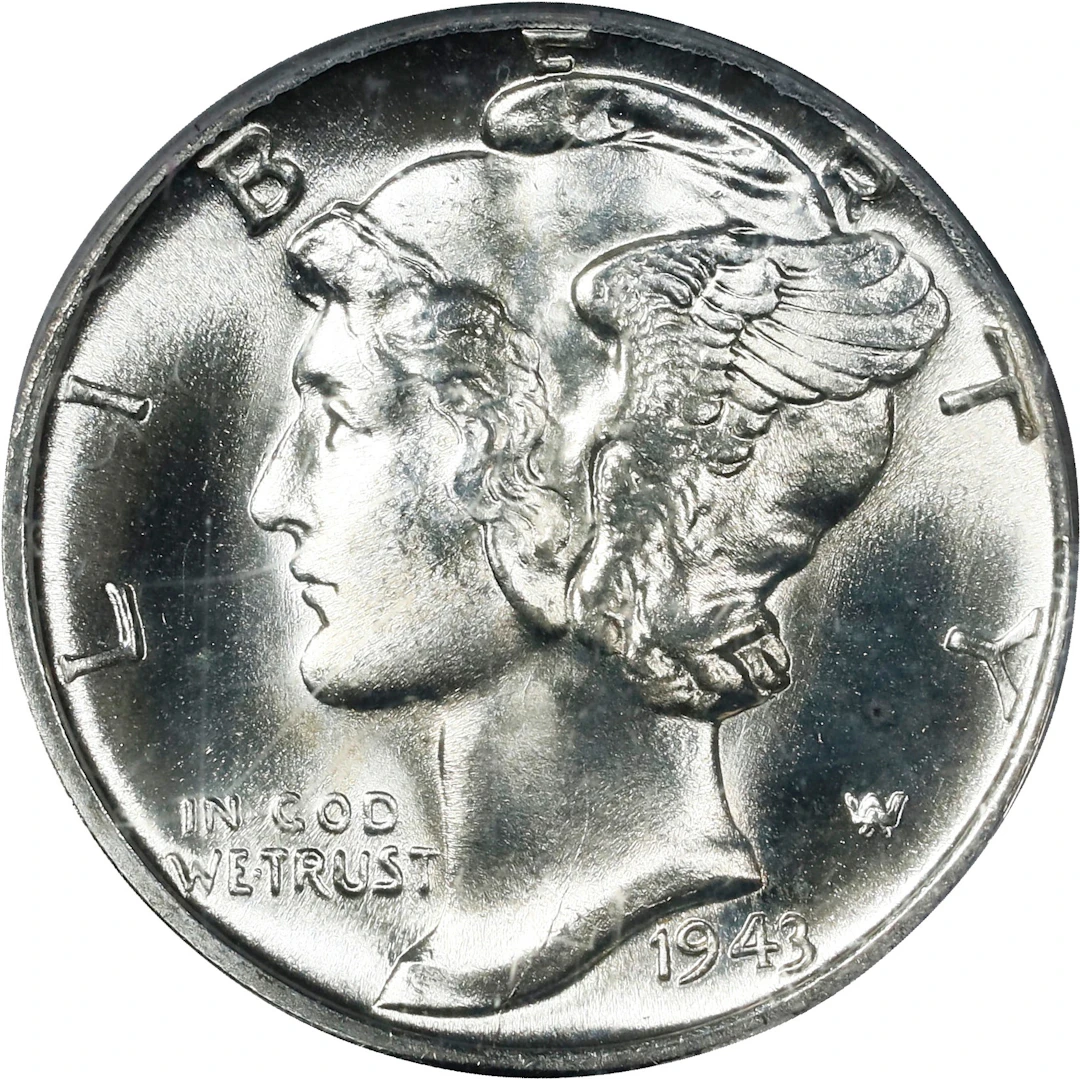 1943-D Mercury Dime. MS-67 FB (PCGS). CAC.