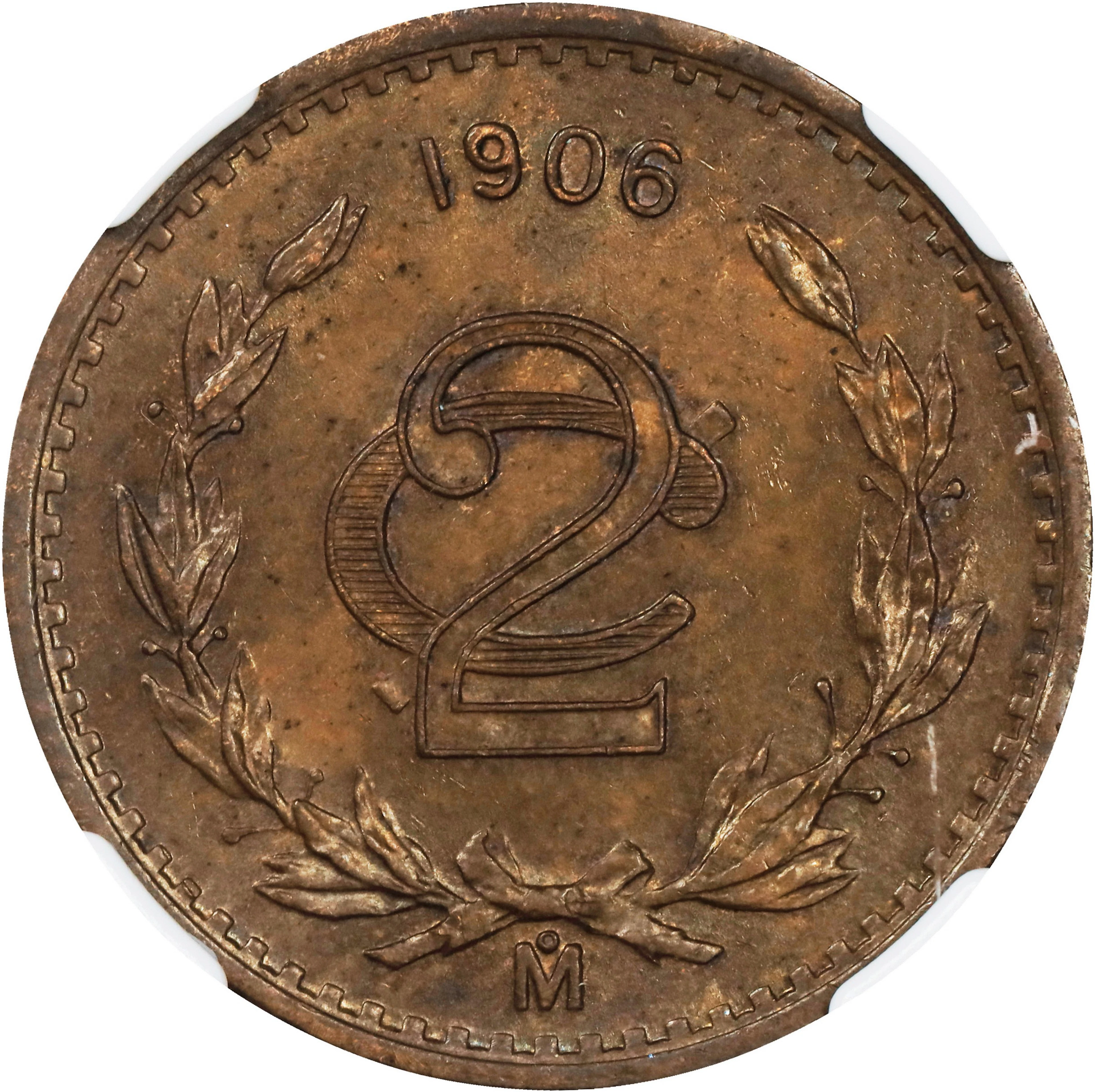 MEXICO. 2 Centavos, 1906-Mo. Mexico City Mint. NGC MS-64 Brown.