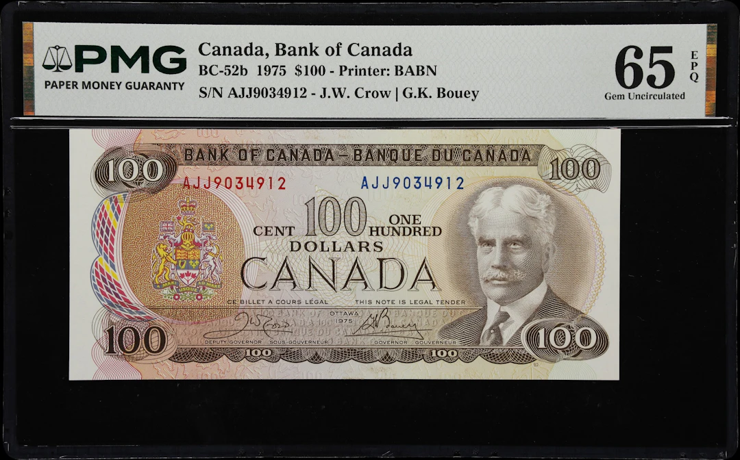 CANADA--BANK OF CANADA. Bank of Canada. 100 Dollars, 1975. BC-52b.
