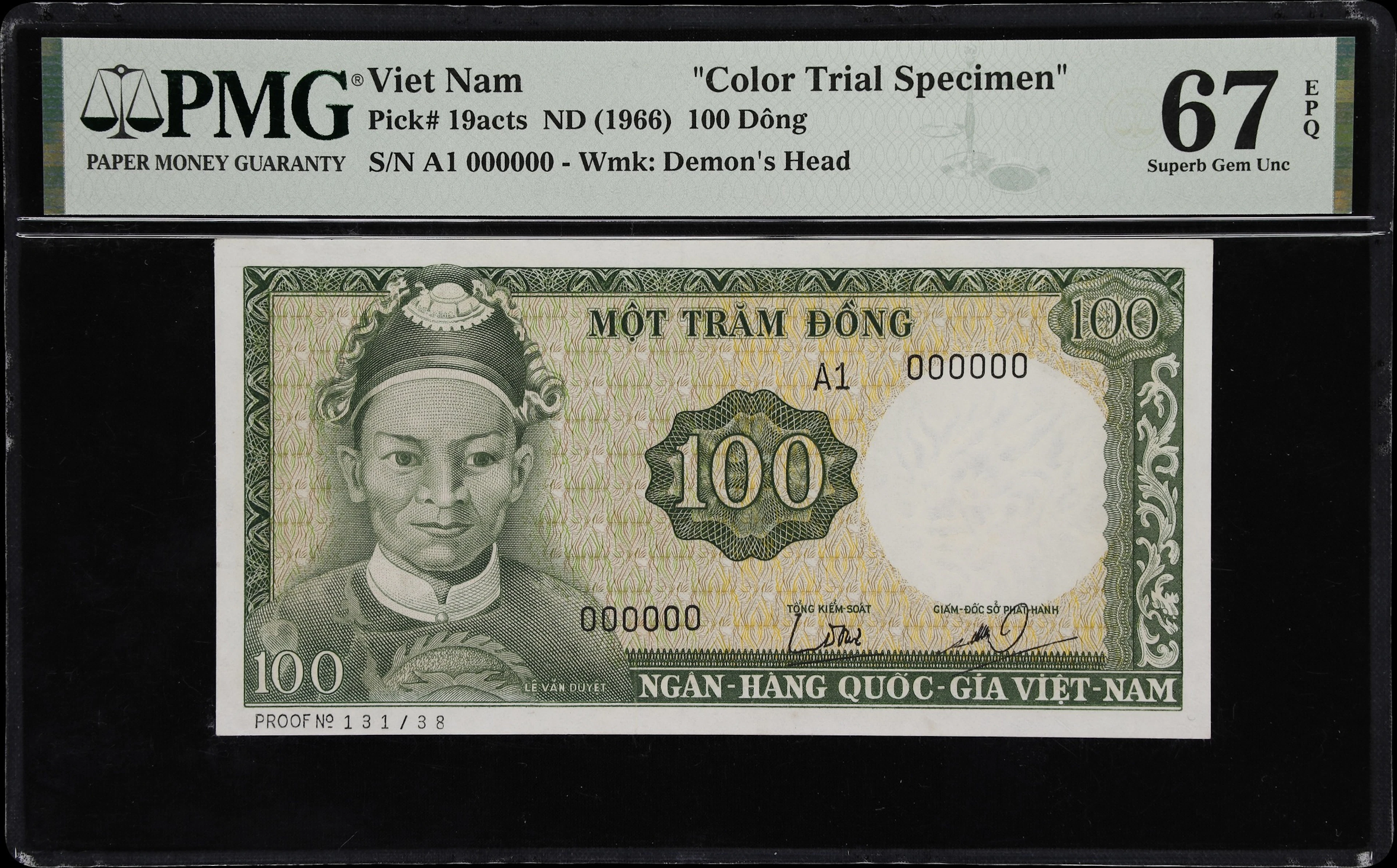 VIETNAM. National Bank of Vietnam. 100 Dong, ND (1966). P-19acts.