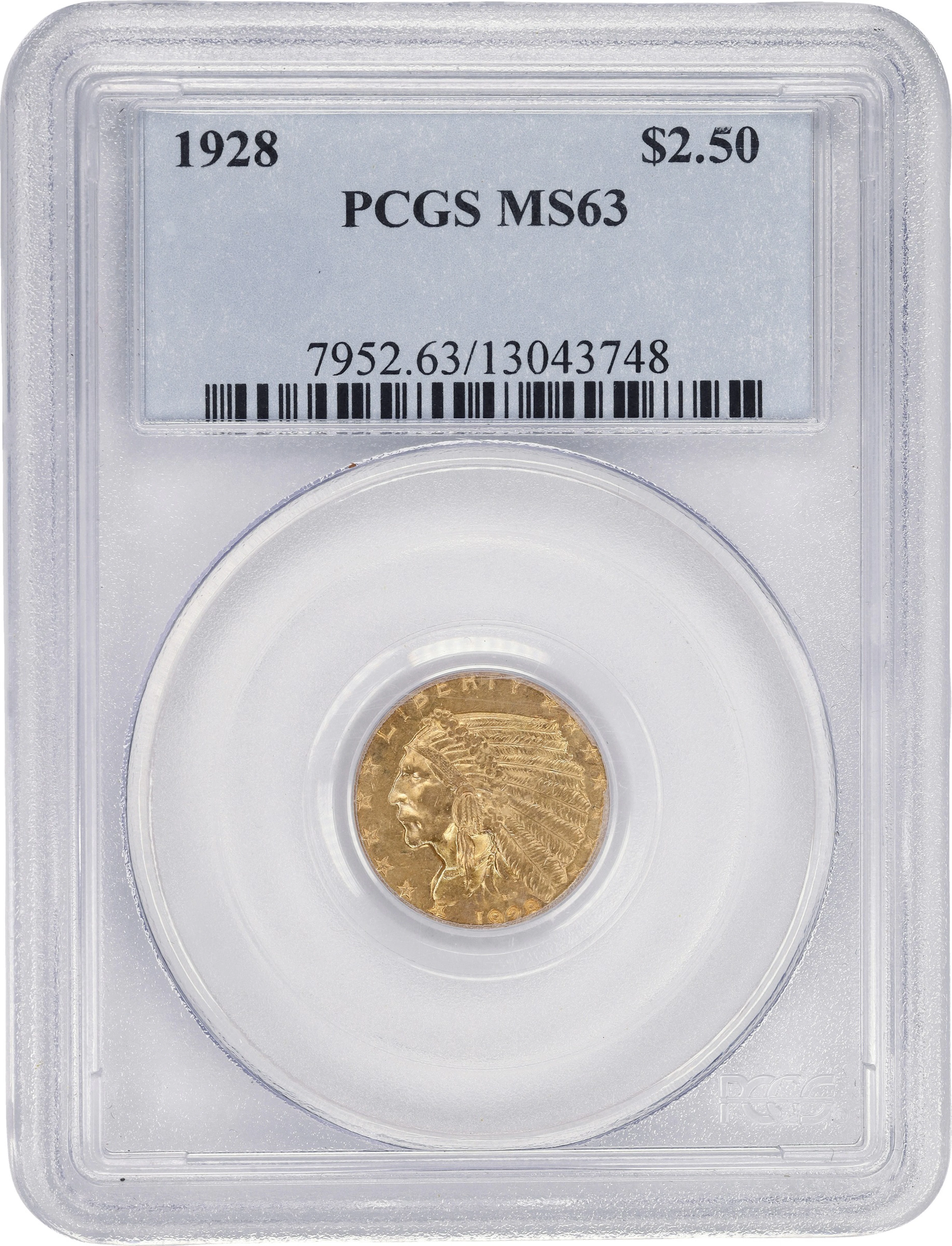 (0.121 oz, 3.764 g AGW). 1928 Indian Head Quarter Eagle Gold $2.50.