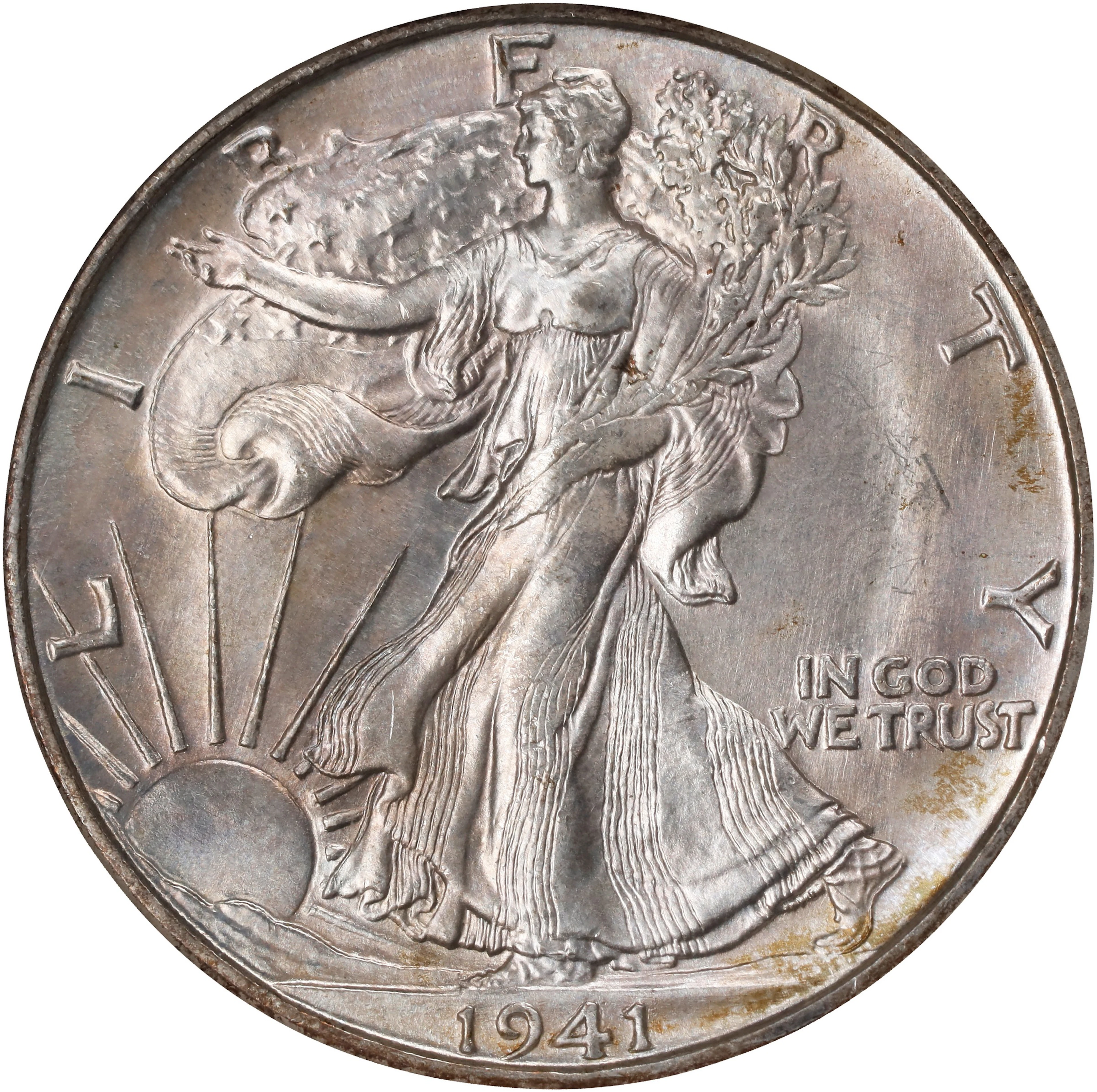 1941-D Walking Liberty Half Dollar. MS-66 (NGC).