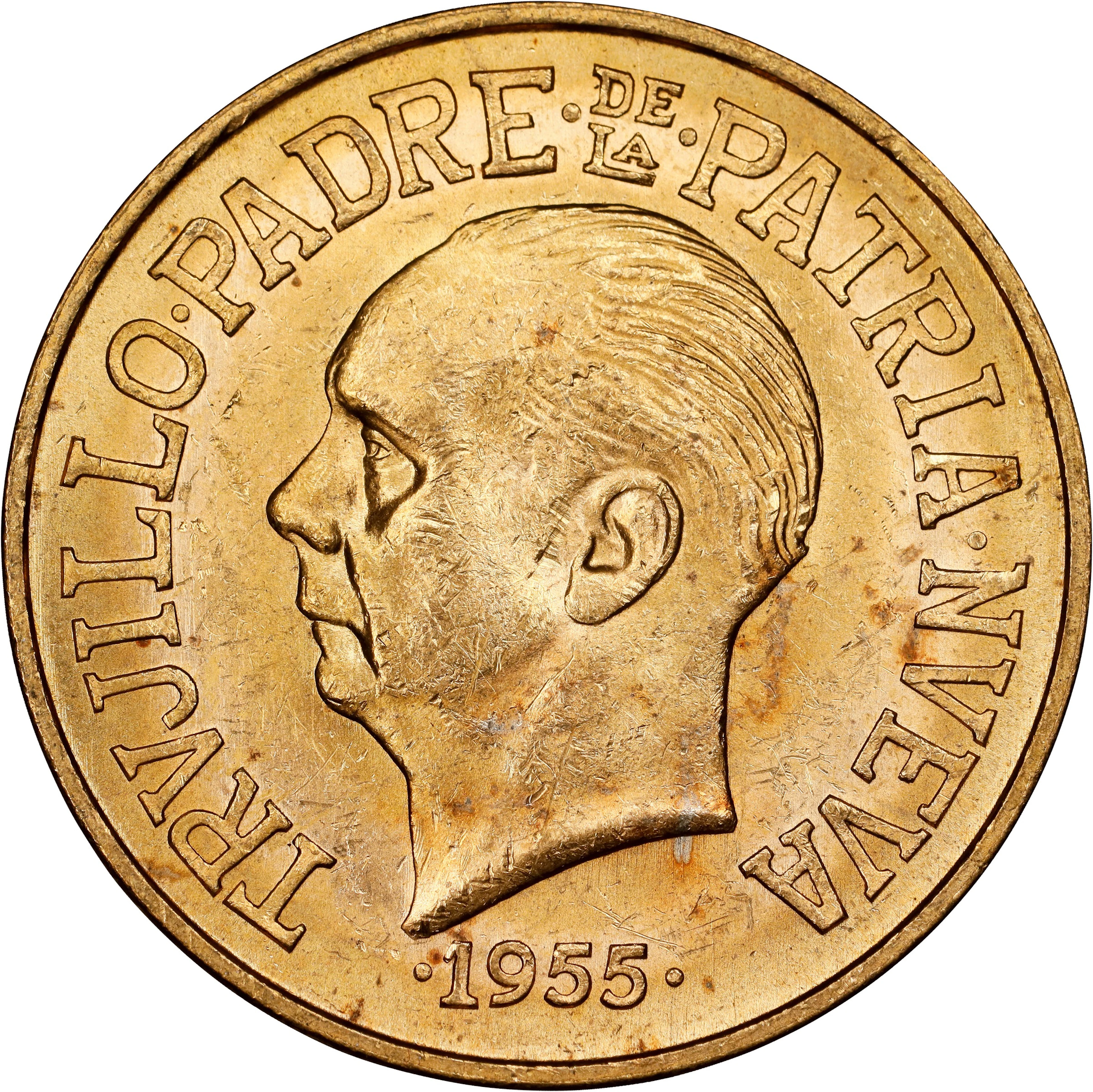 (0.857 oz, 26.656 g AGW). Dominican Republic. 1955 Gold 30 Pesos.