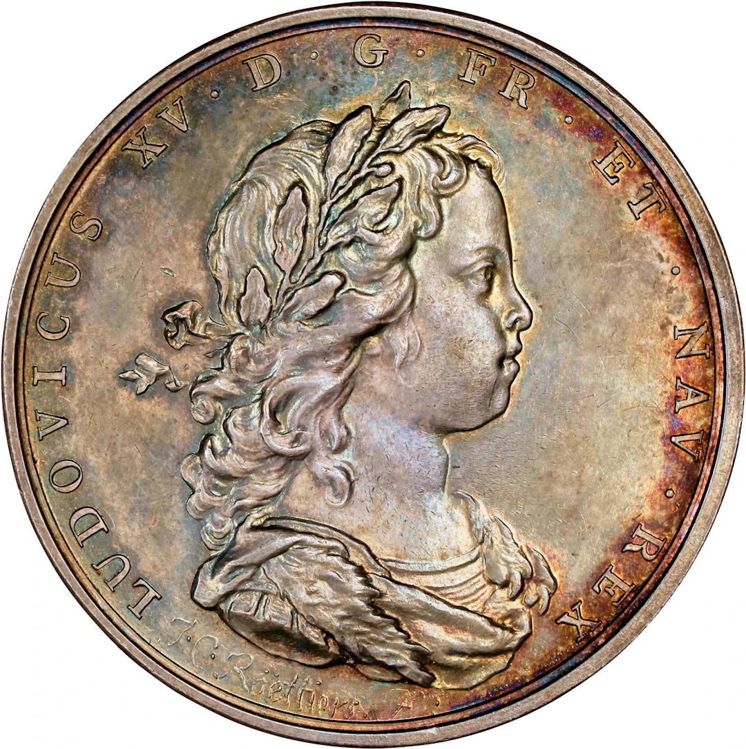1716 Happiness of France Medal. Adams S-5. Silver. Mint State.