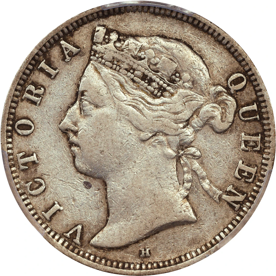 (t) HONG KONG (SAR). 20 Cents, 1892-H. Birmingham (Heaton) Mint. Victoria.