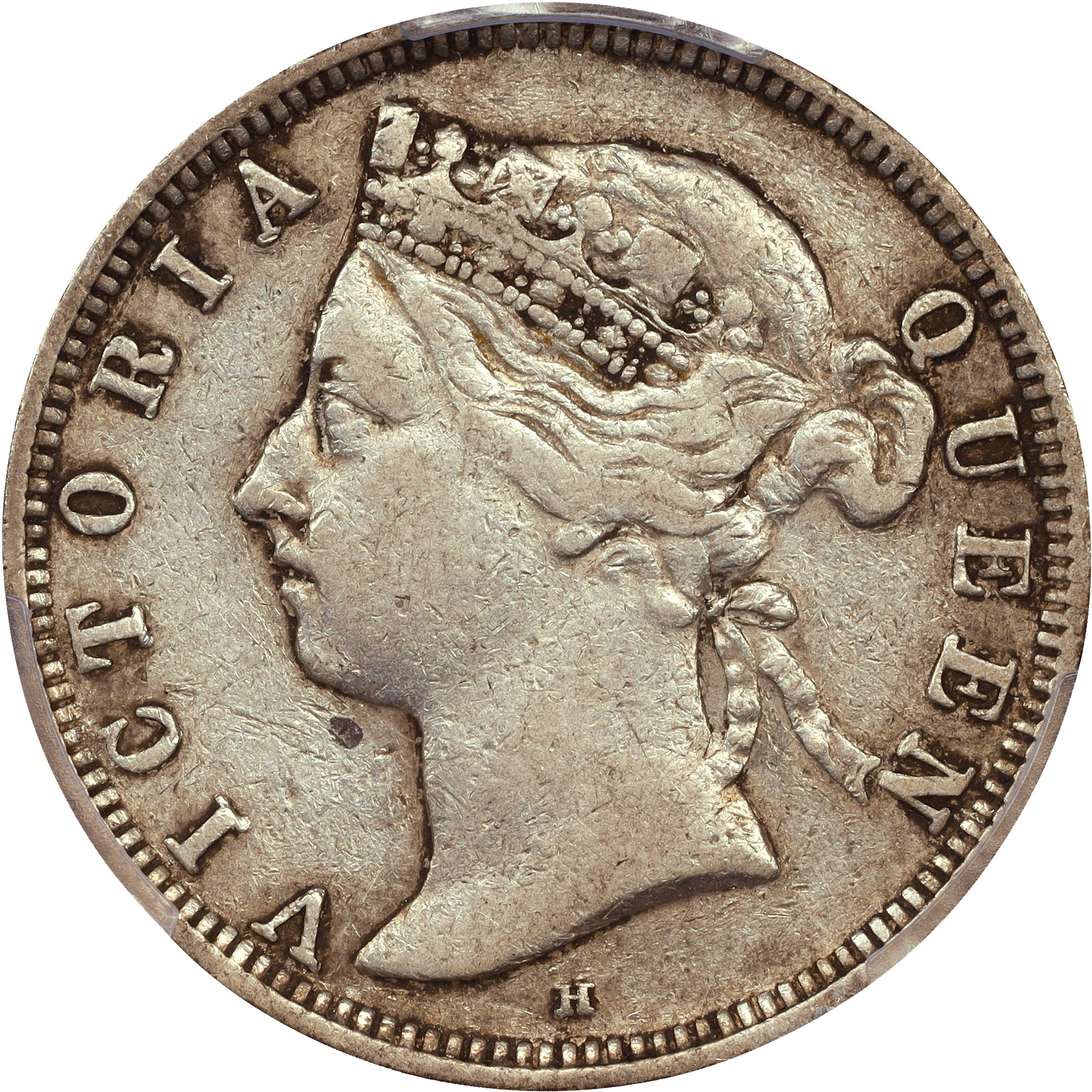 (t) HONG KONG (SAR). 20 Cents, 1892-H. Birmingham (Heaton) Mint. Victoria.