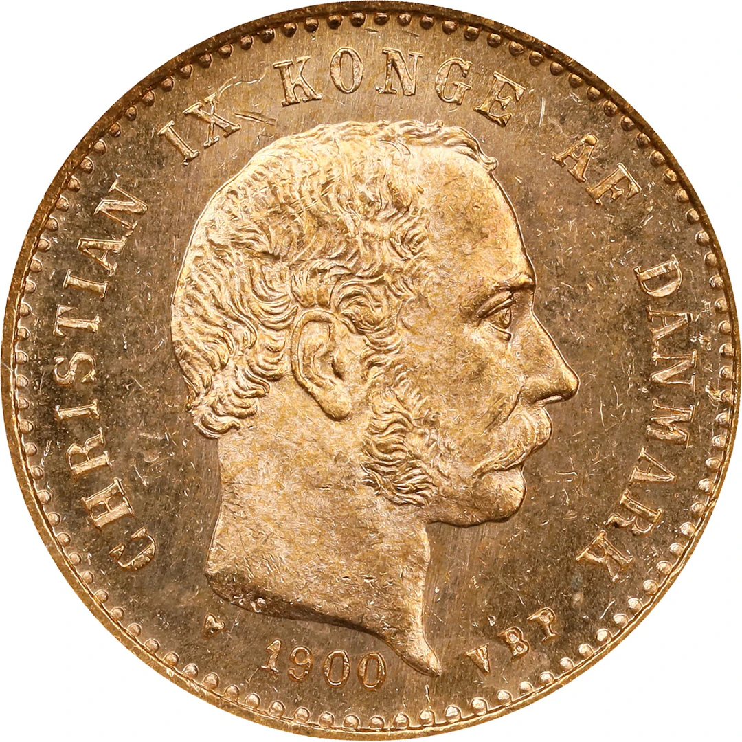 DENMARK. 10 Kroner, 1900. Copenhagen Mint. Christian IX. NGC MS-63.
