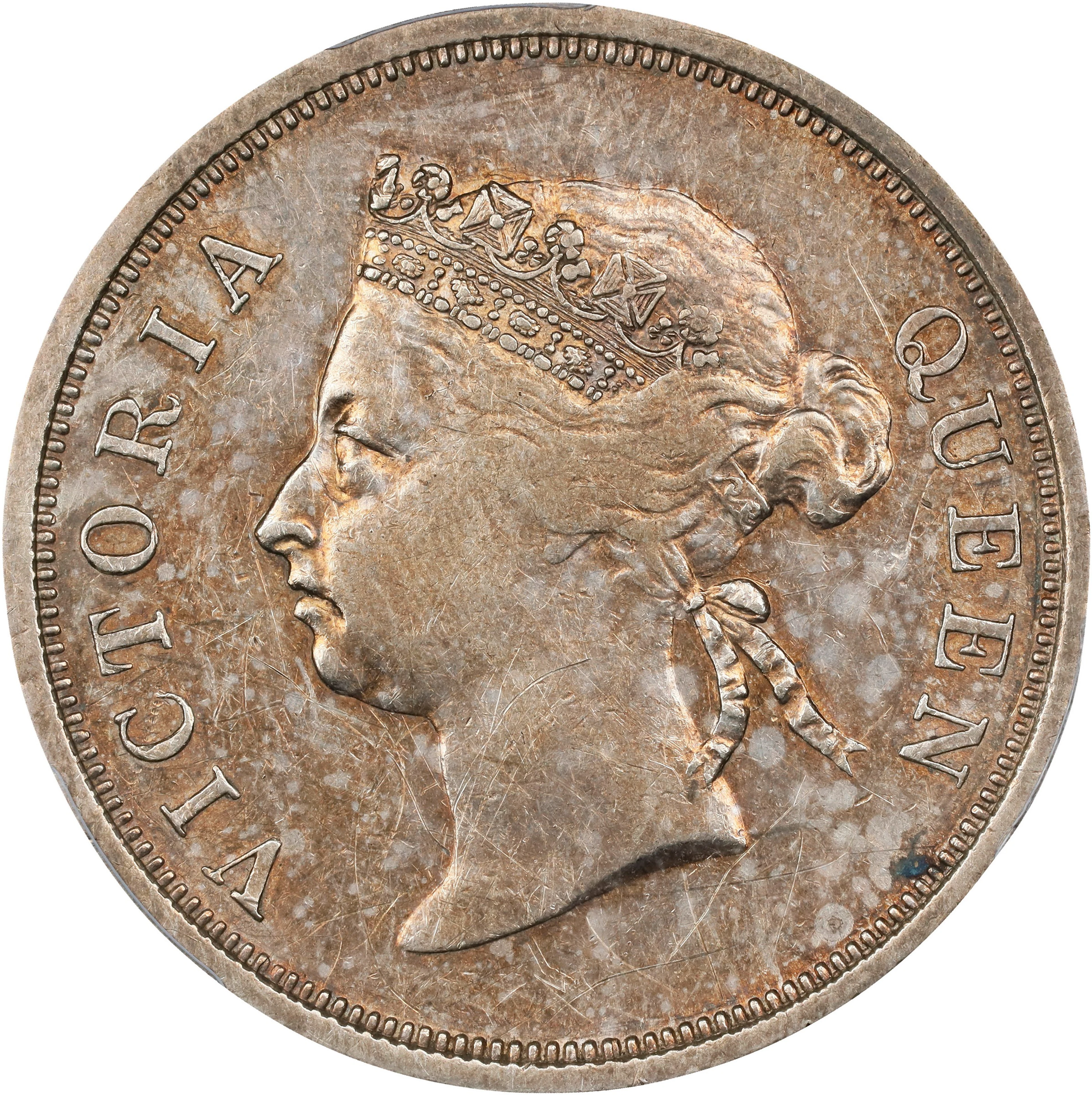 STRAITS SETTLEMENTS. 50 Cents, 1901. London Mint. Victoria. PCGS Genuine--Scratc