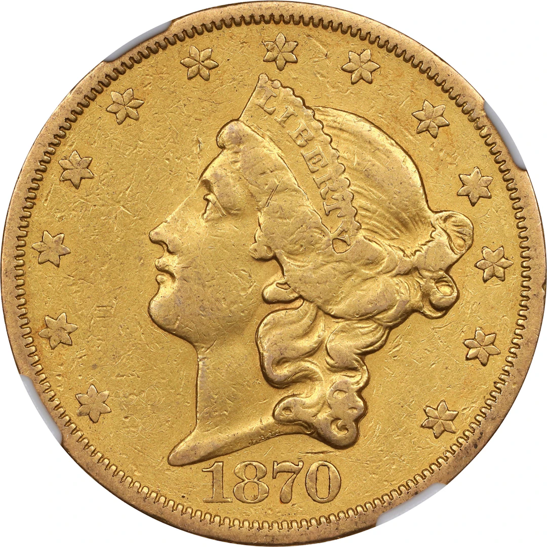 1870-CC Liberty Head Double Eagle. EF-40 (NGC).