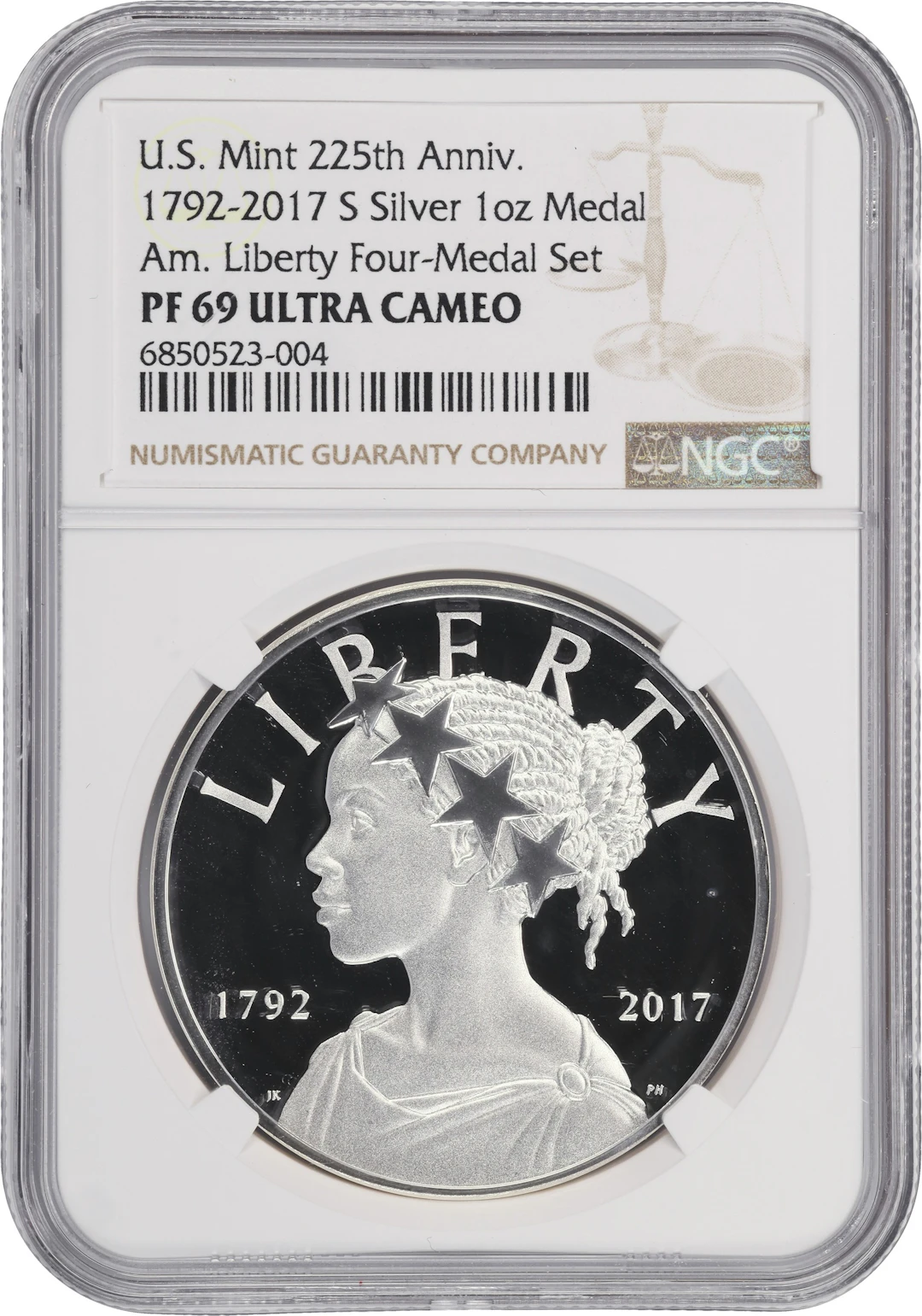 (1 oz, 31.104 g ASW). 2017-S American Liberty 225th Anniversary Silver