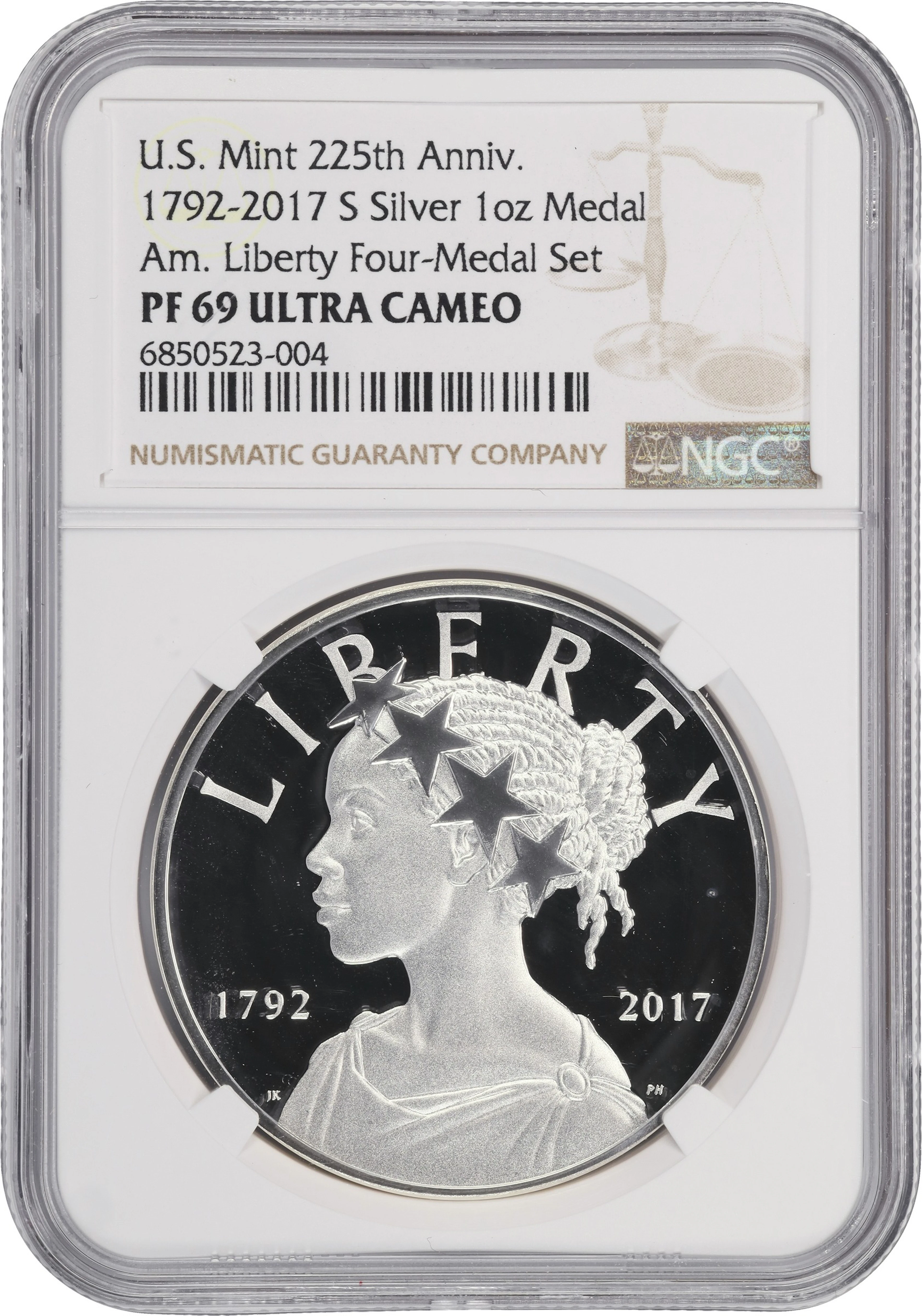 (1 oz, 31.104 g ASW). 2017-S American Liberty 225th Anniversary Silver