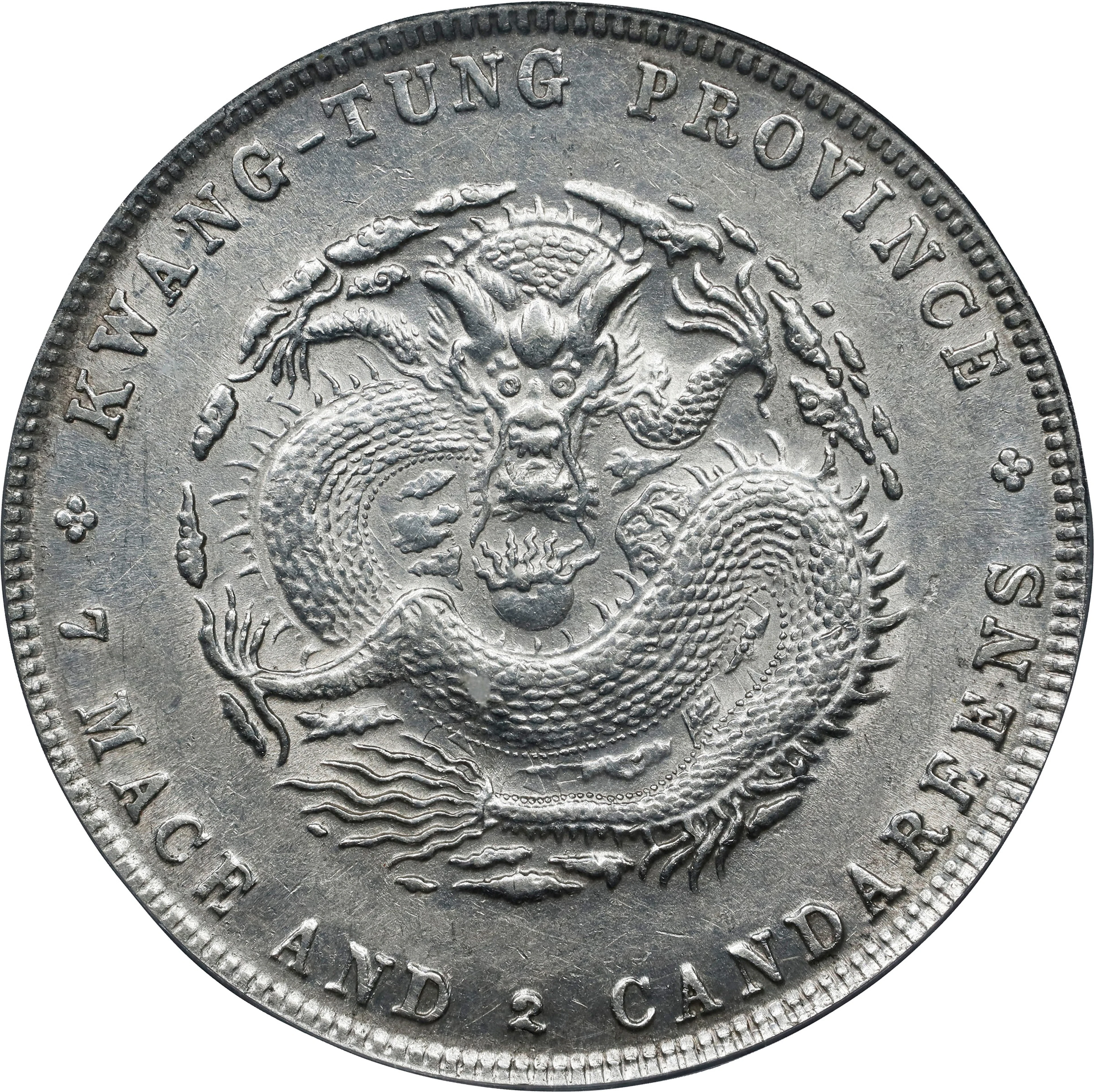 (t) CHINA. Kwangtung. 7 Mace 2 Candareens (Dollar), ND (1909-11).