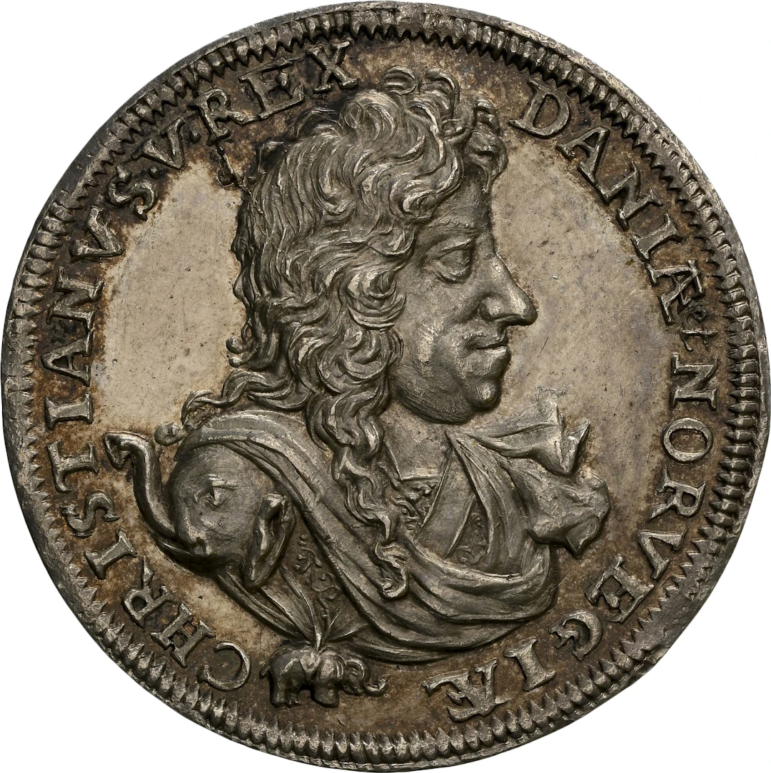DENMARK. Battle of Køge Bay Smaller Silver Medal, ND (1676). Christian