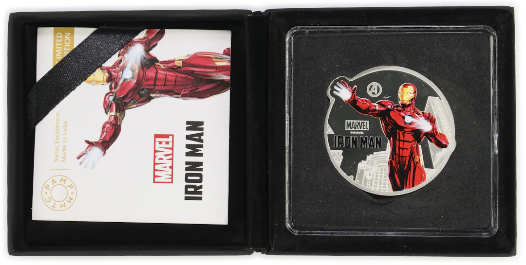 (1 oz, 31.104 g ASW). MMTC-PAMP Marvel Iron Man 1 oz Colorized Silver Round.