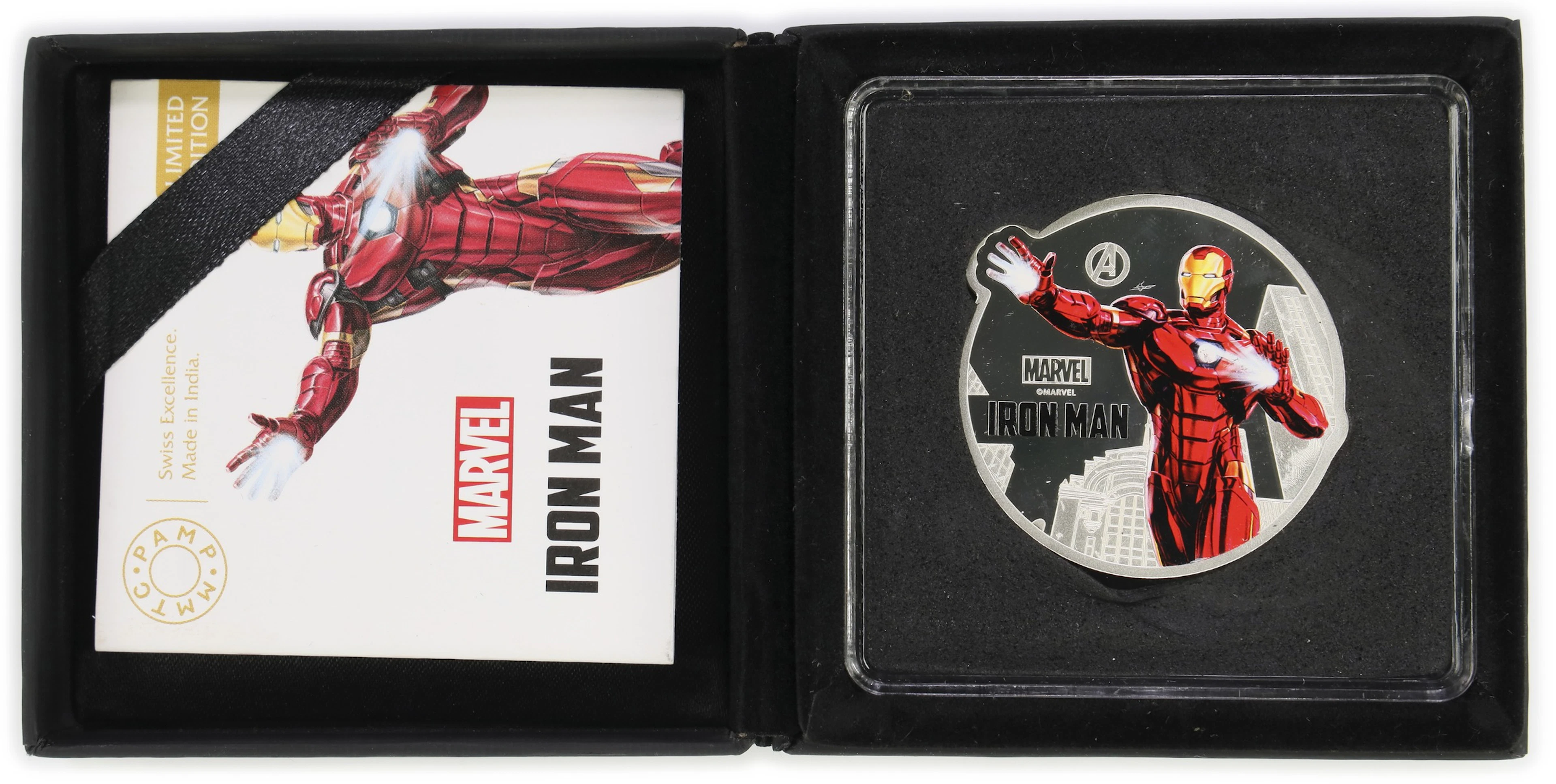 (1 oz, 31.104 g ASW). MMTC-PAMP Marvel Iron Man 1 oz Colorized Silver Round.