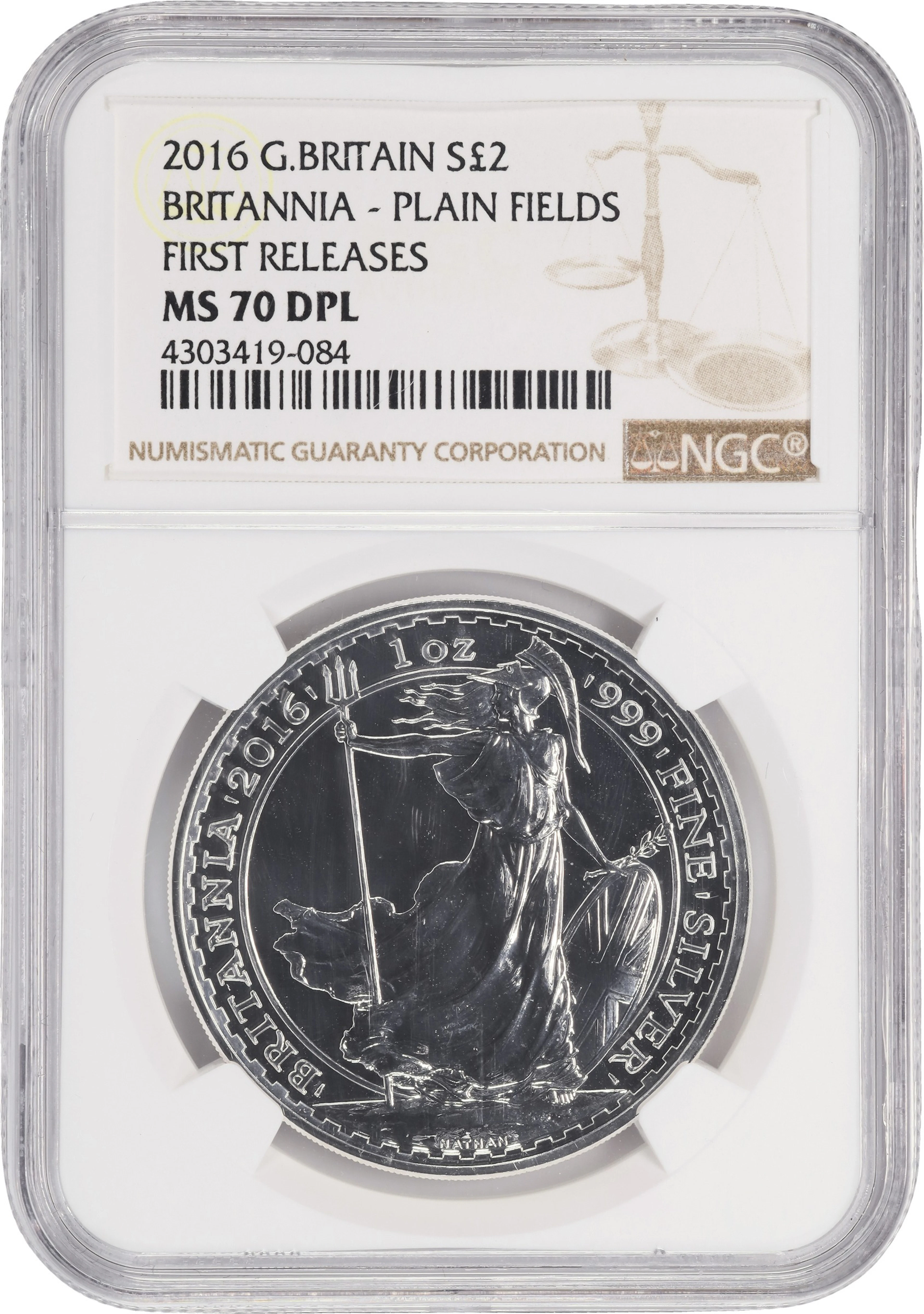 (1 oz, 31.104 g ASW). Great Britain. 2016 1 oz Silver Britannia. MS-70