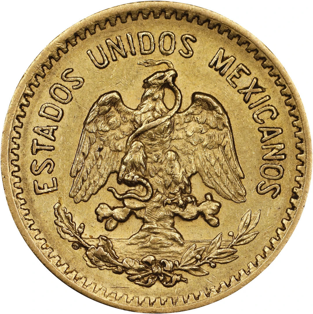 (0.241 oz, 7.496 g AGW). Mexico. 1908-M Gold 10 Pesos.