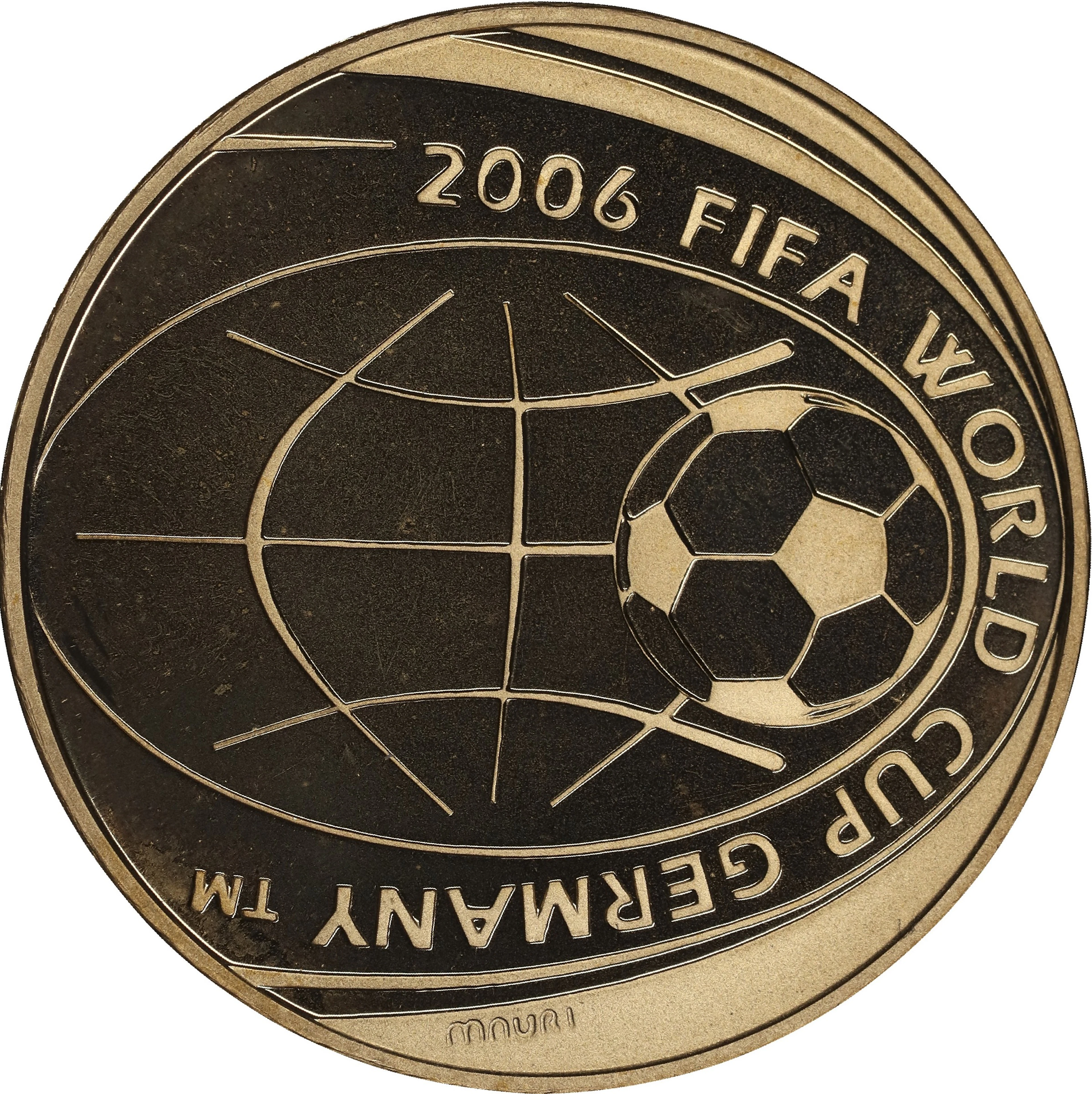 (0.187 oz, 5.816 g AGW). Italy. 2006 World Cup Gold 20 Euros.
