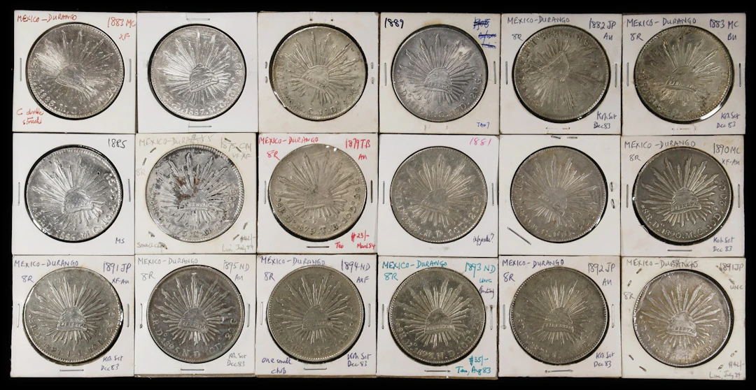 MEXICO. Group of 8 Reales (18 Pieces), 1875-95. Durango Mint. Average