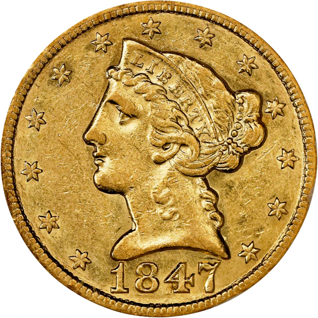 1847 Liberty Head Half Eagle. EF-40 (NGC). OH Generation 5.0.