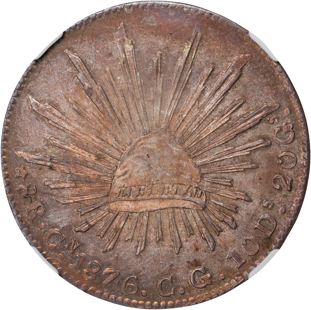 MEXICO. 8 Reales, 1876-Cn CG. Culiacan Mint. NGC MS-63.