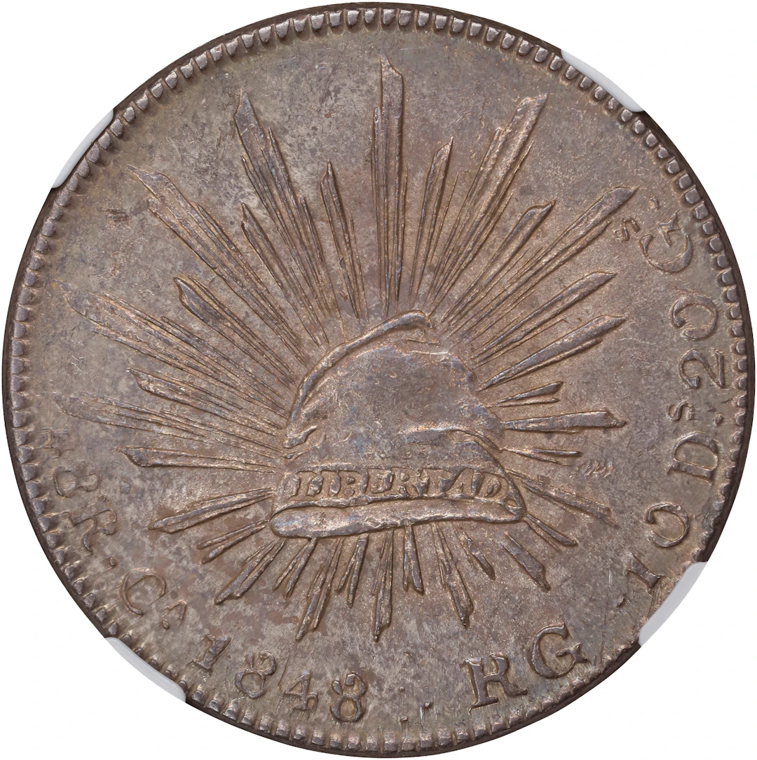 MEXICO. 8 Reales, 1848-Ca RG. Chihuahua Mint. NGC AU-58.