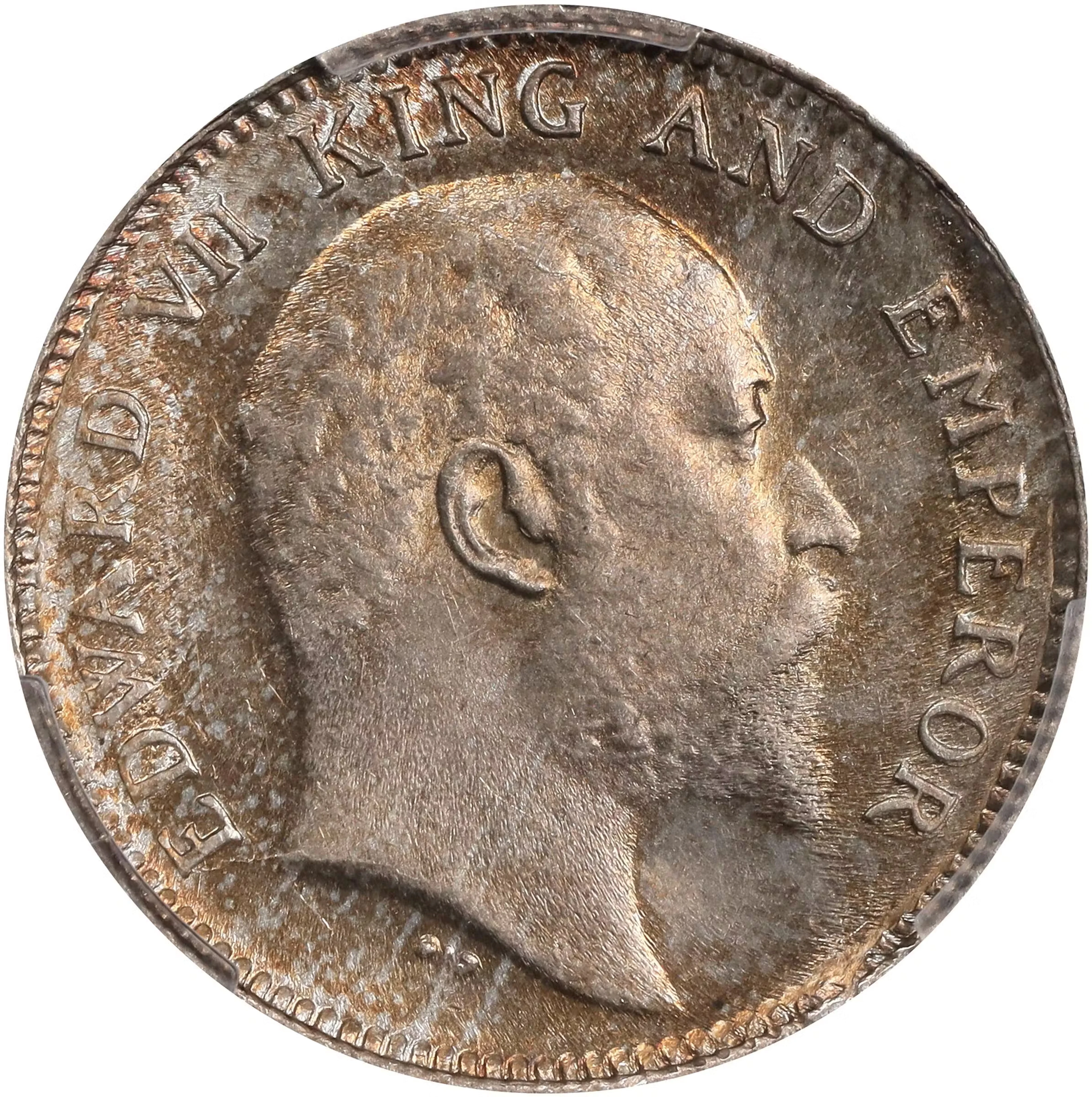 INDIA. 1/4 Rupee, 1903-(C). Calcutta Mint. Edward VII. PCGS MS-64.
